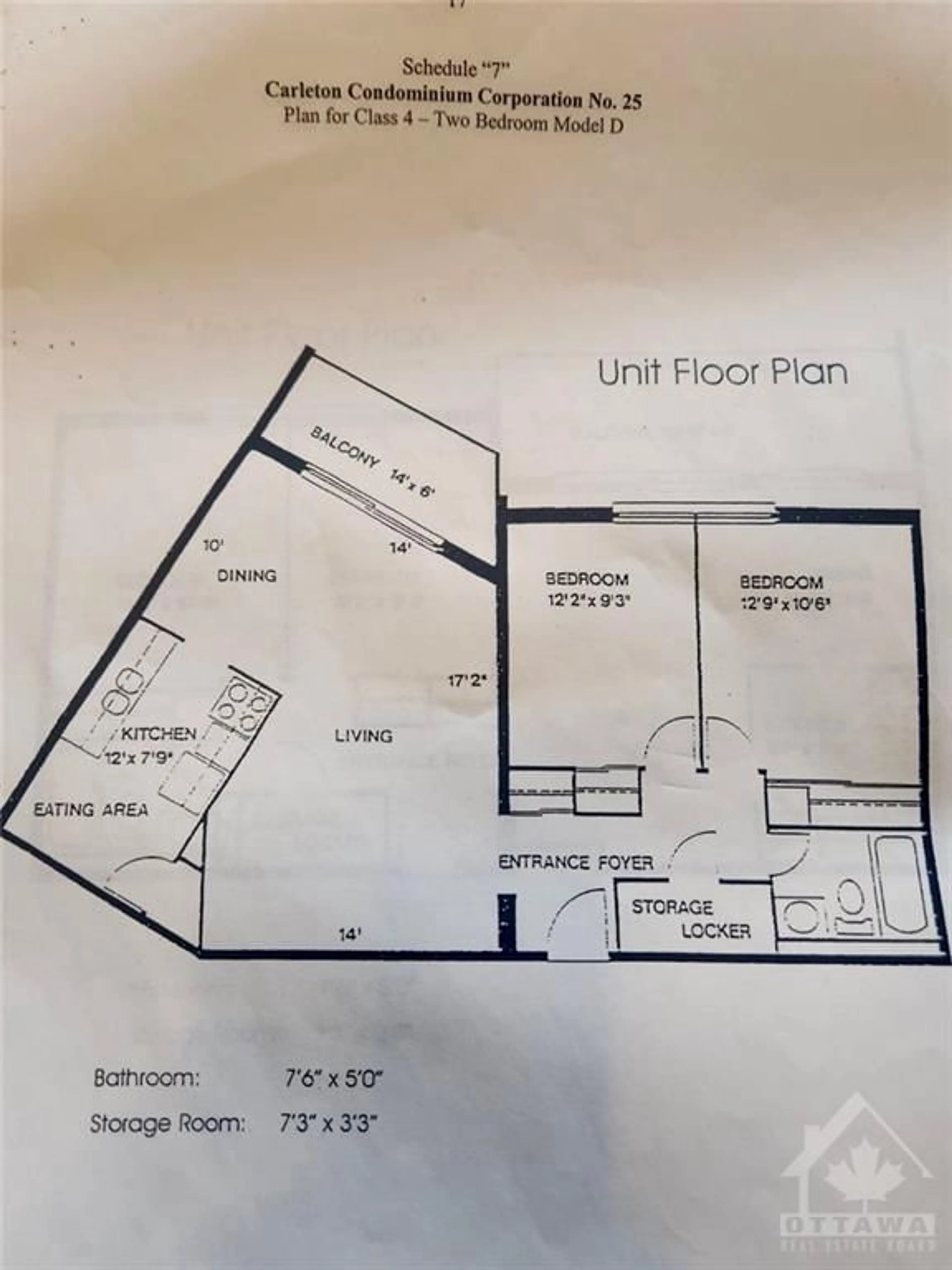 Floor plan for 2000 JASMINE Cres #718, Ottawa Ontario K1J 8K4