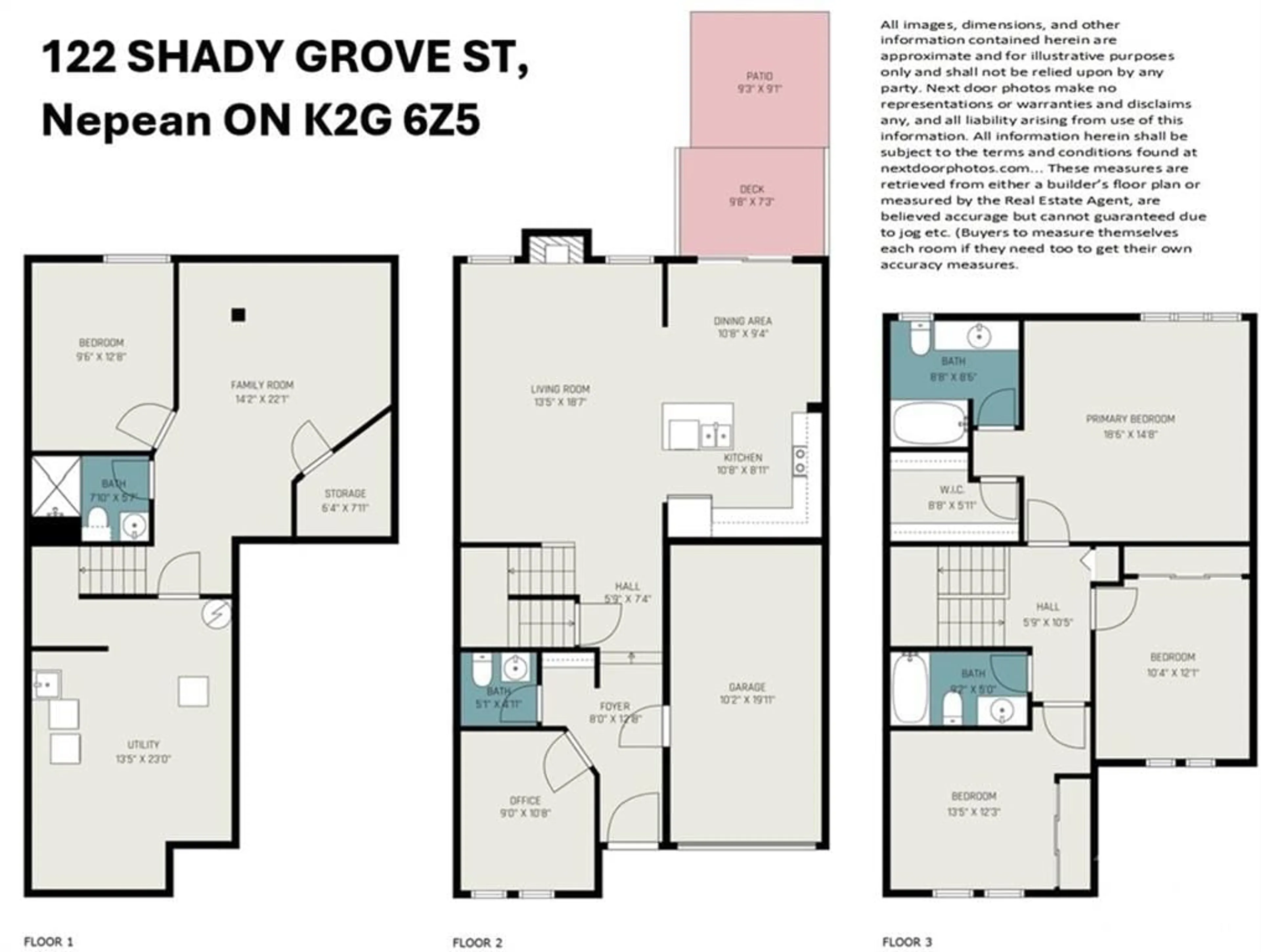 Floor plan for 122 SHADY GROVE St, Nepean Ontario K2G 6Z5