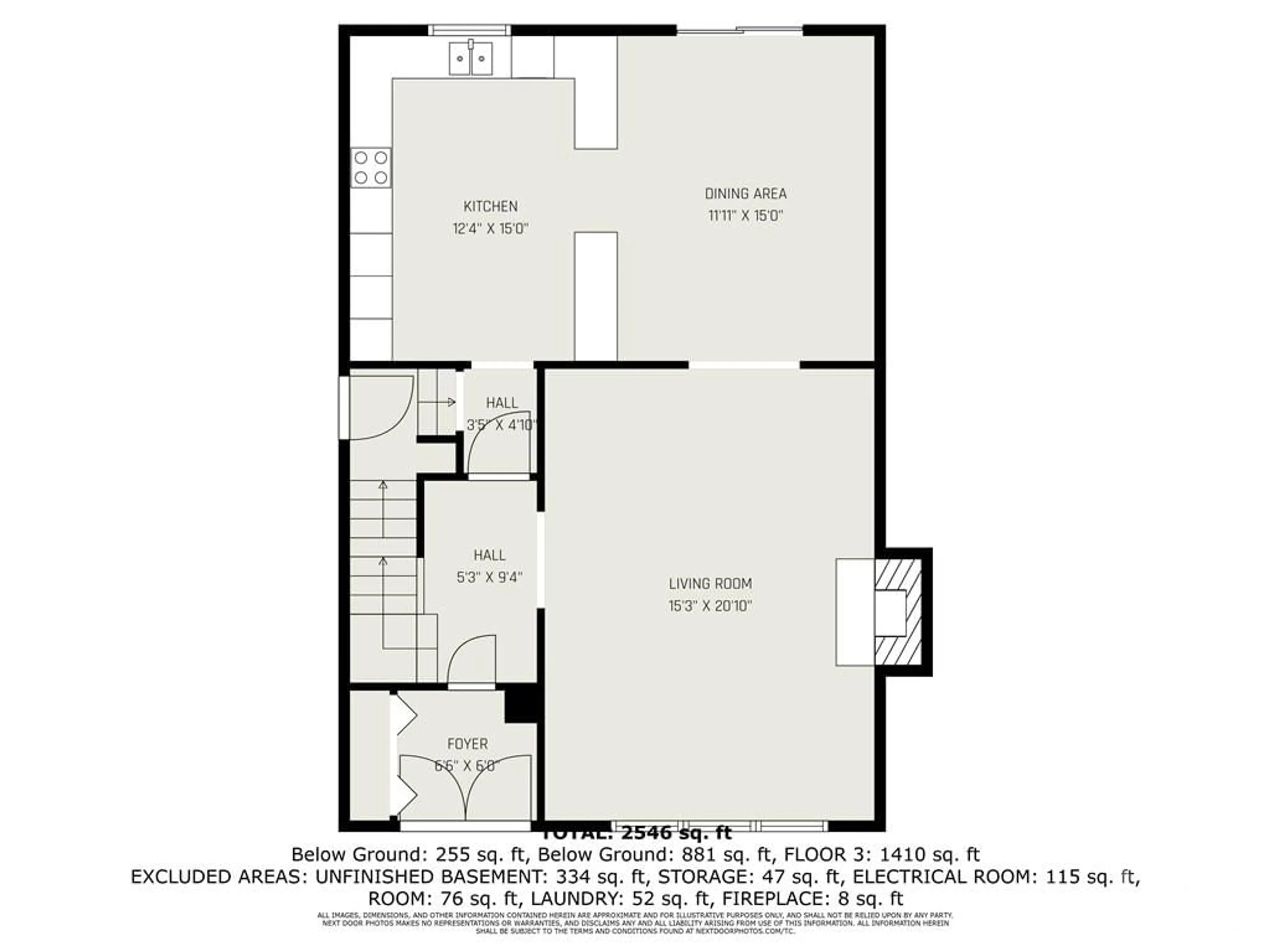 Floor plan for 1276 COLLINS Ave, Ottawa Ontario K1V 6C8