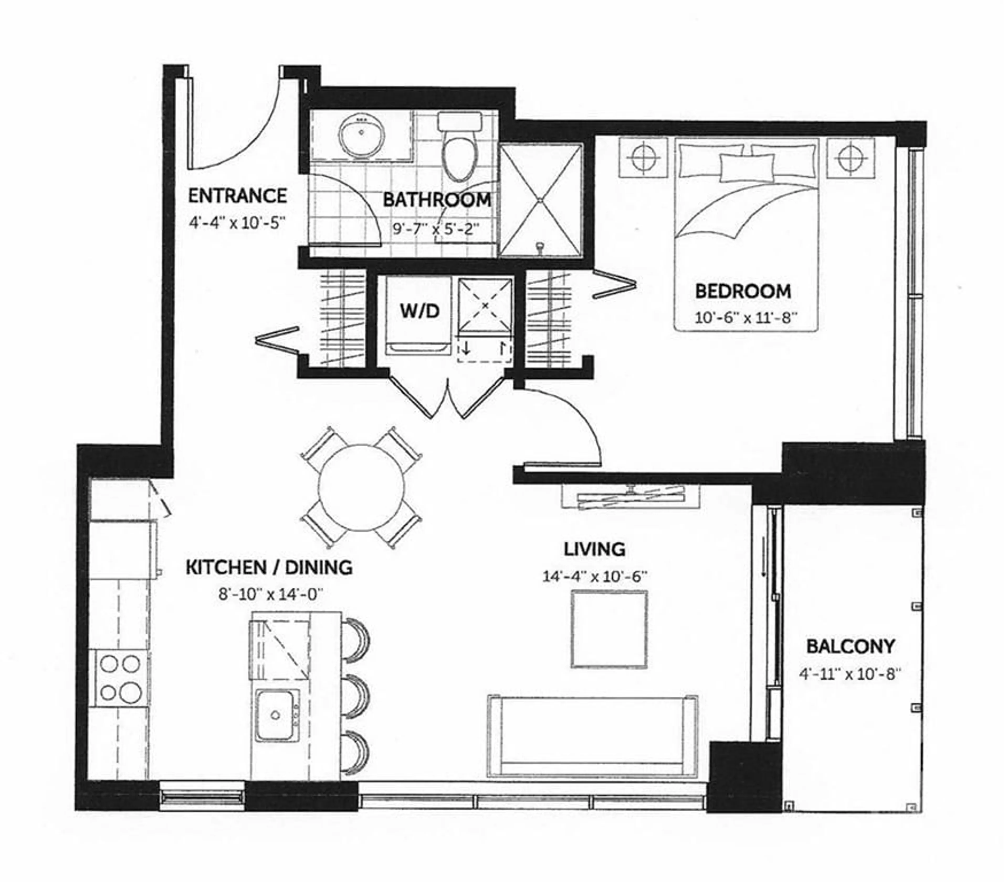 Floor plan for 340 QUEEN St #2407, Ottawa Ontario K1R 0G1