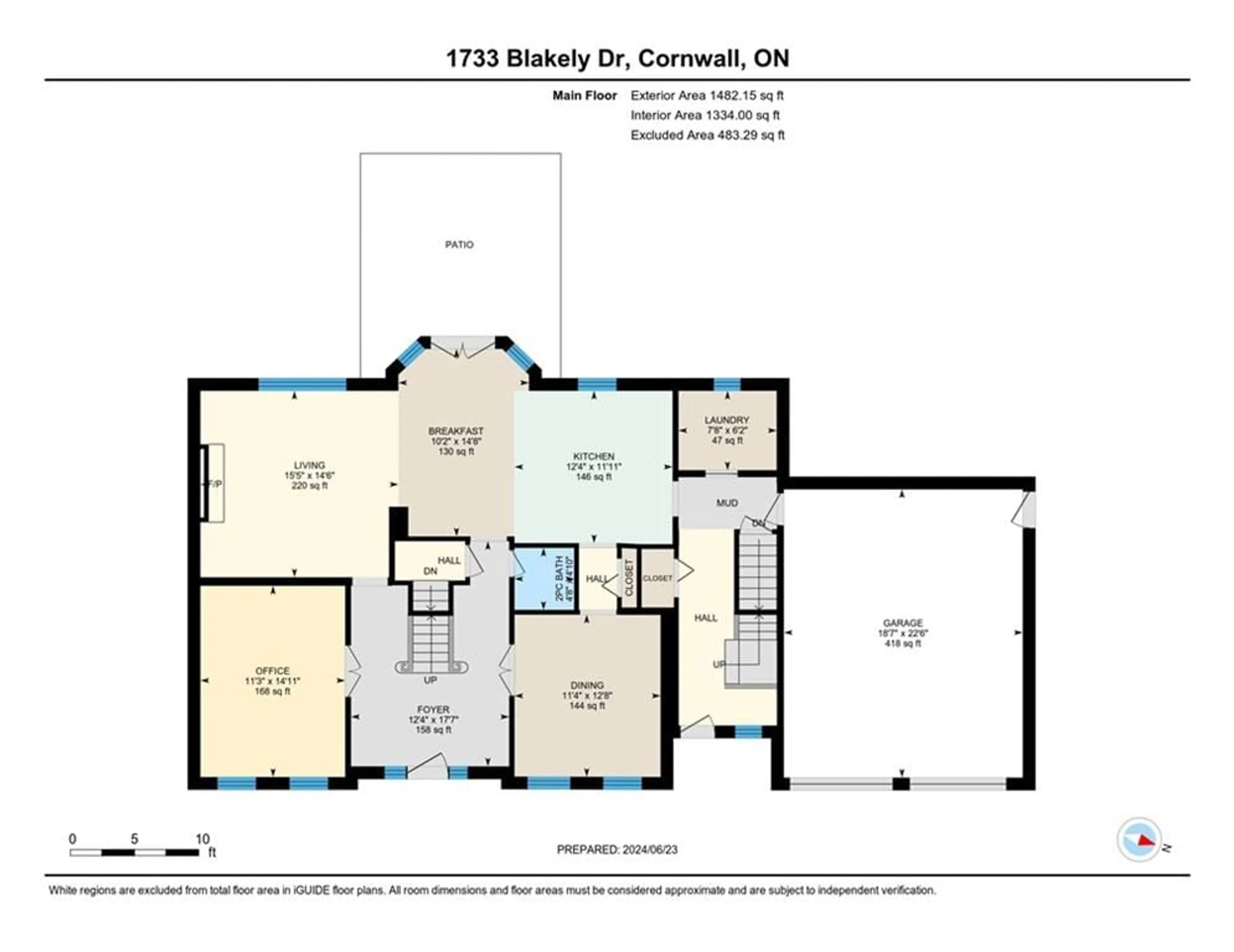 Floor plan for 1733 BLAKELY Dr, Cornwall Ontario K6J 5M6