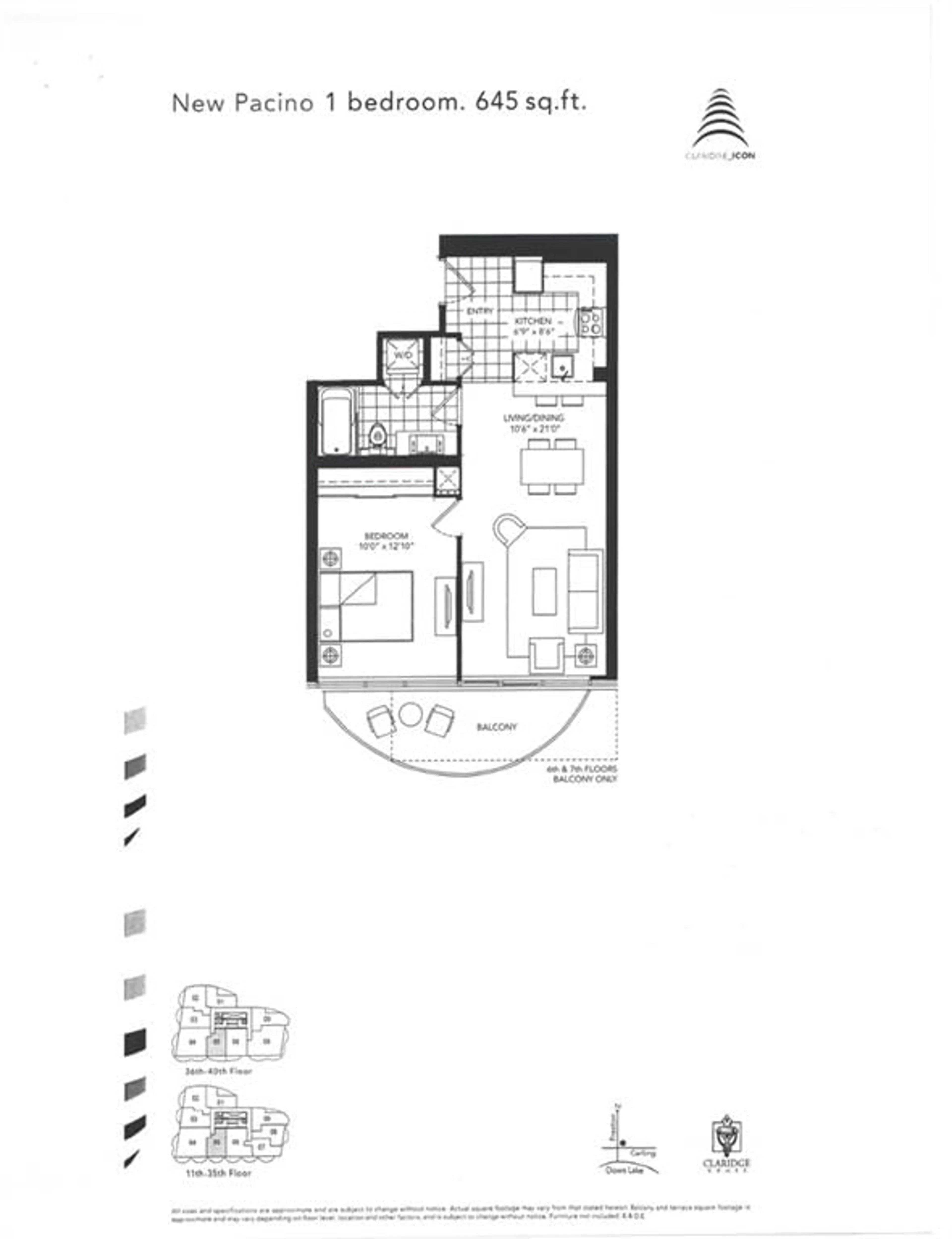 Floor plan for 805 CARLING Ave #1105, Ottawa Ontario K1S 5W9
