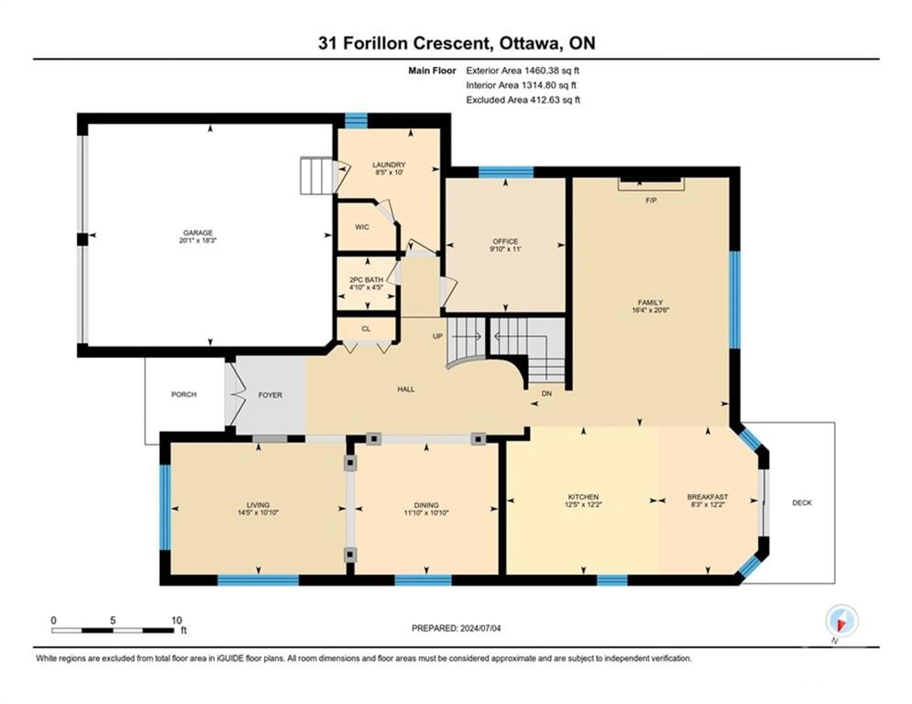 Floor plan for 31 FORILLON Cres, Kanata Ontario K2M 2W7
