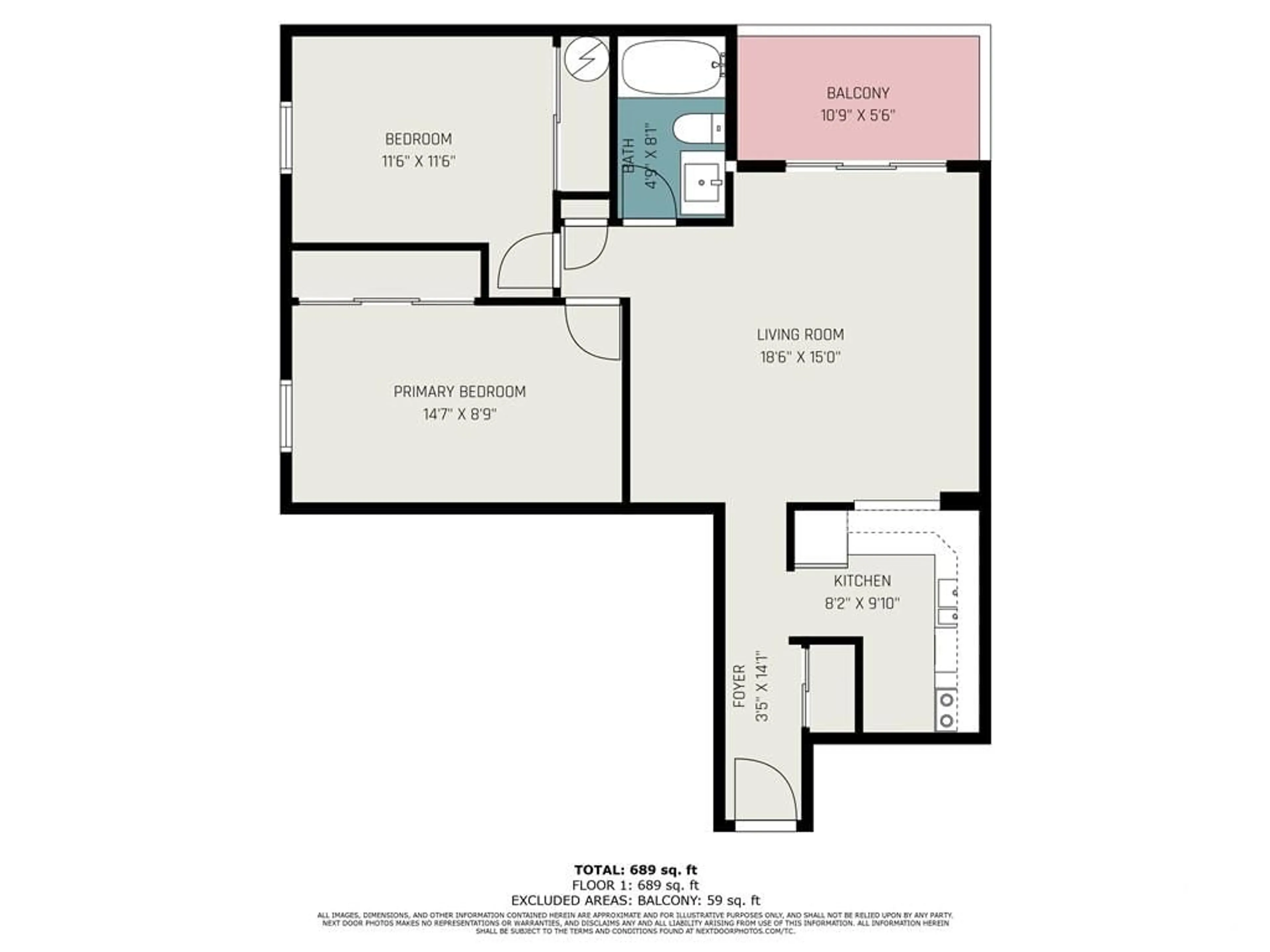 Floor plan for 1180 OHIO St #205, Ottawa Ontario K1H 8N5