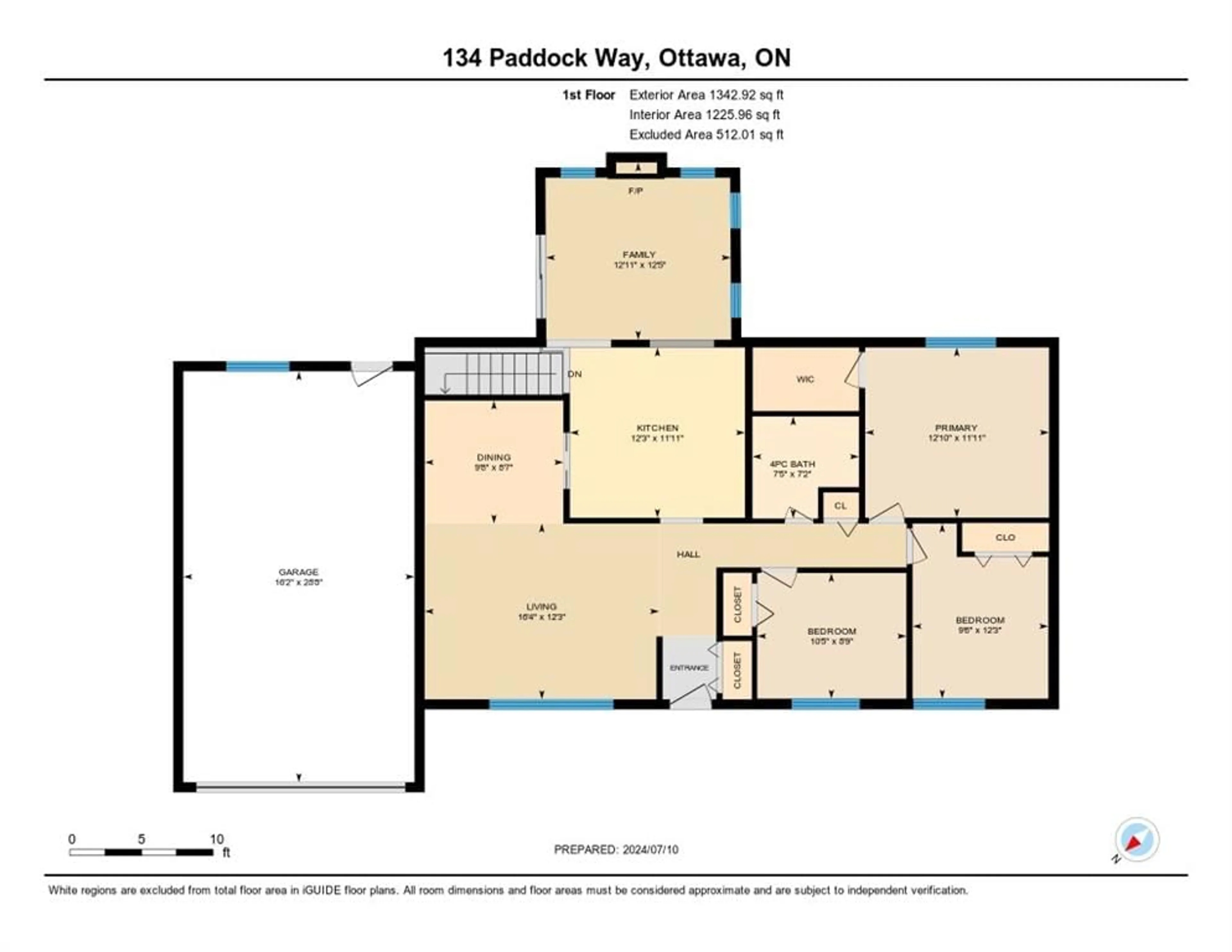 Floor plan for 134 PADDOCK Way, Kanata Ontario K2L 1K4