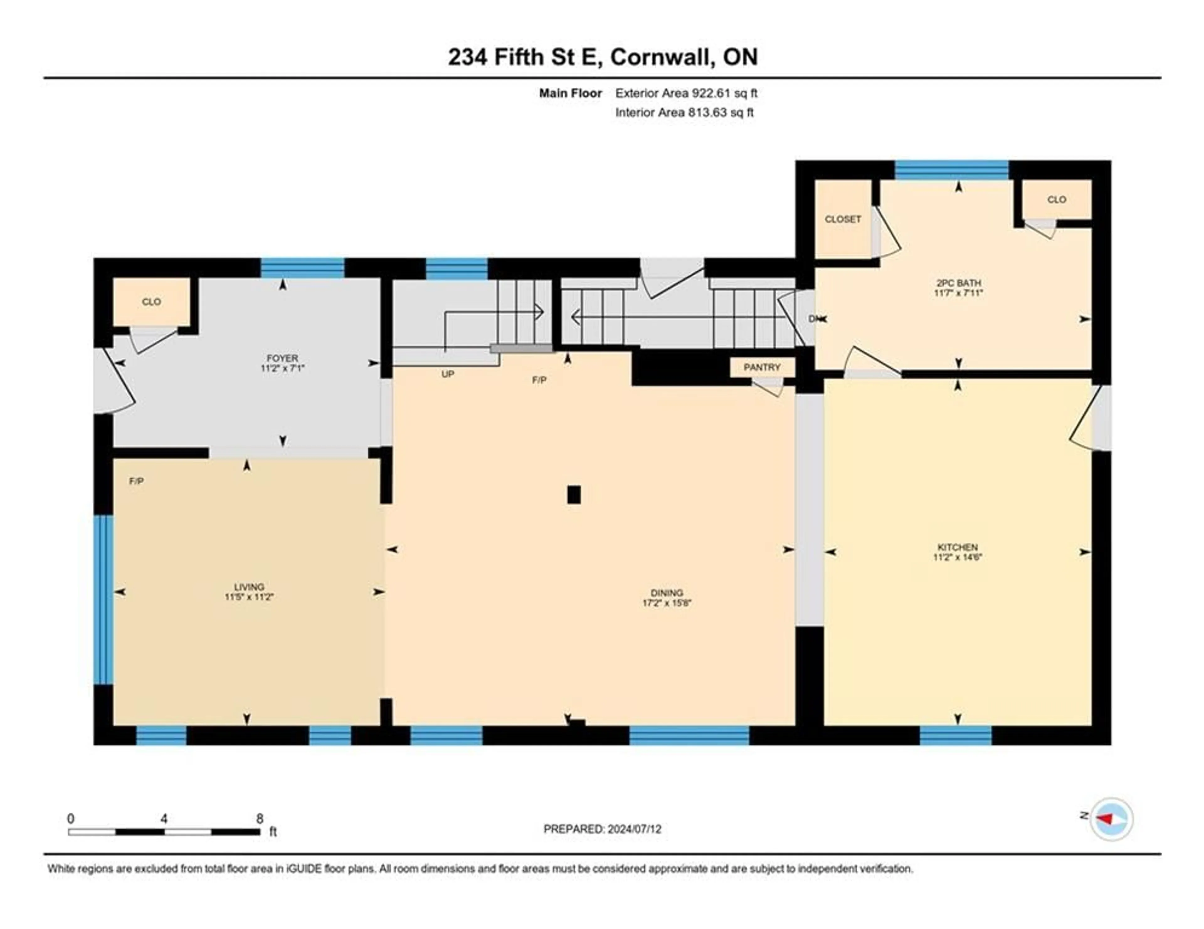 Floor plan for 234 FIFTH St, Cornwall Ontario K6H 2L8