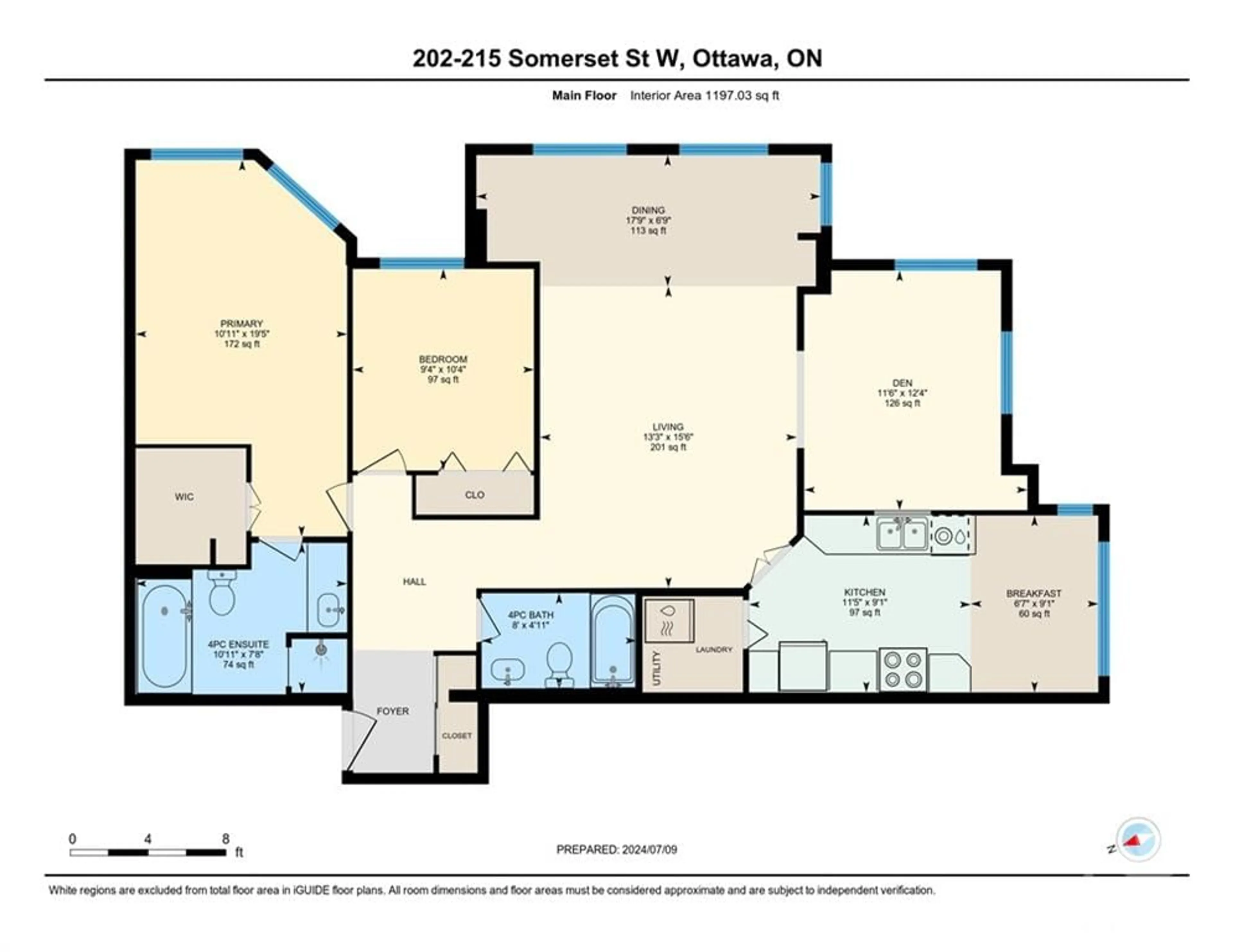 Floor plan for 215 SOMERSET St #202, Ottawa Ontario K2P 0J1