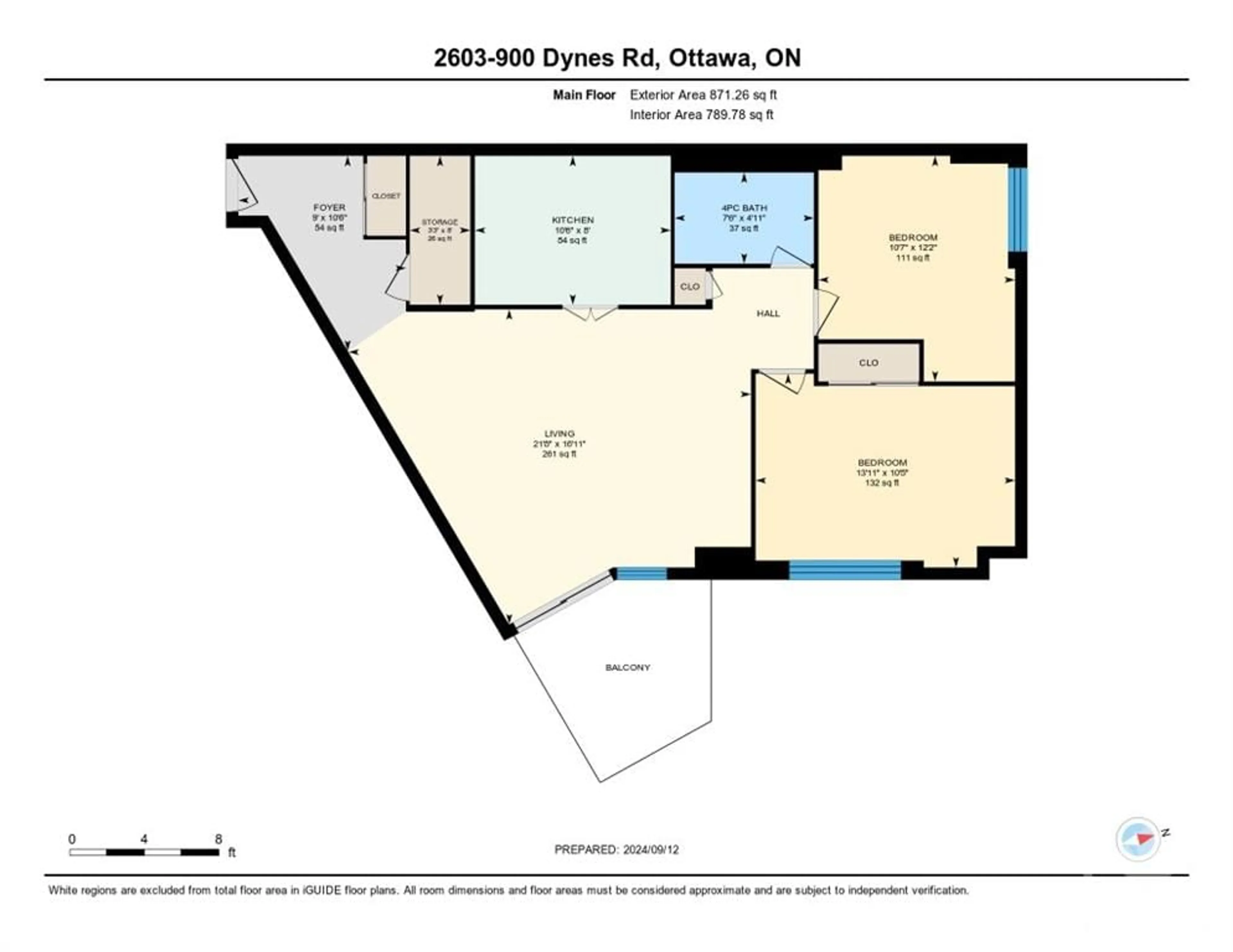 Floor plan for 900 DYNES Rd #2603, Ottawa Ontario K2C 3L6