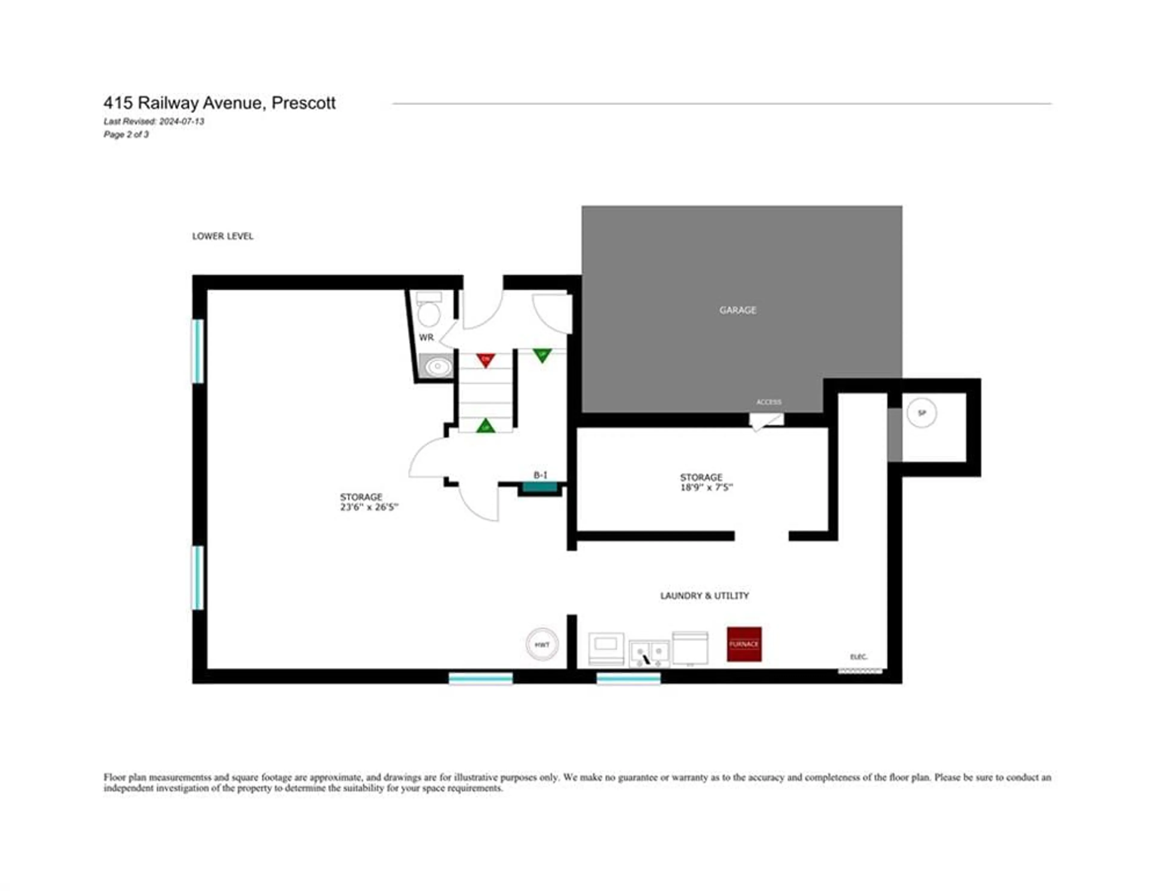 Floor plan for 415 RAILWAY Ave, Prescott Ontario K0E 1T0