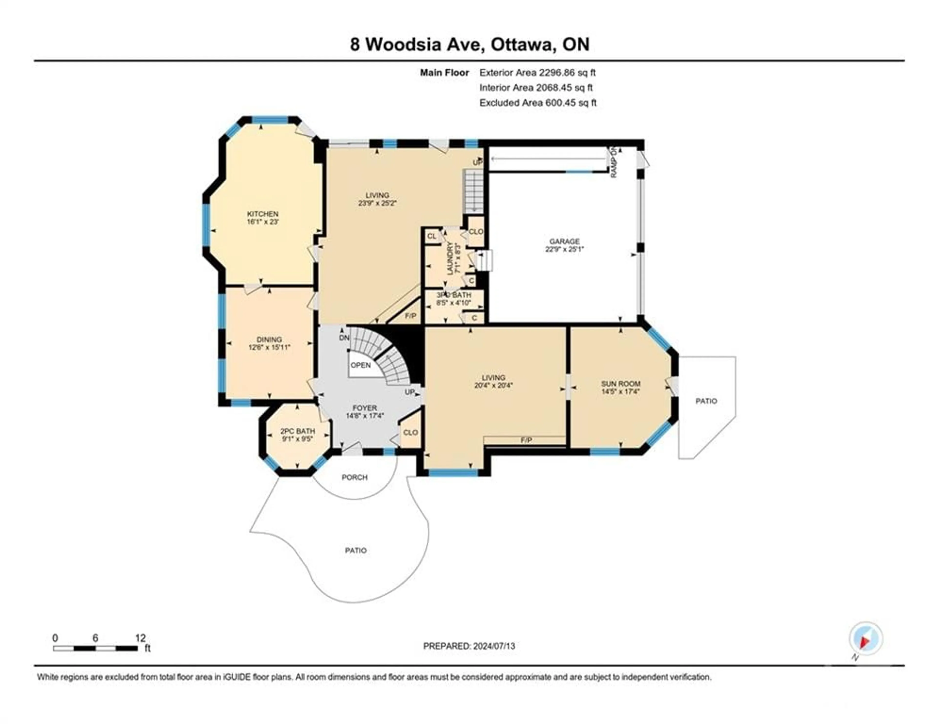 Floor plan for 8 WOODSIA Ave, Ottawa Ontario K2R 1A9