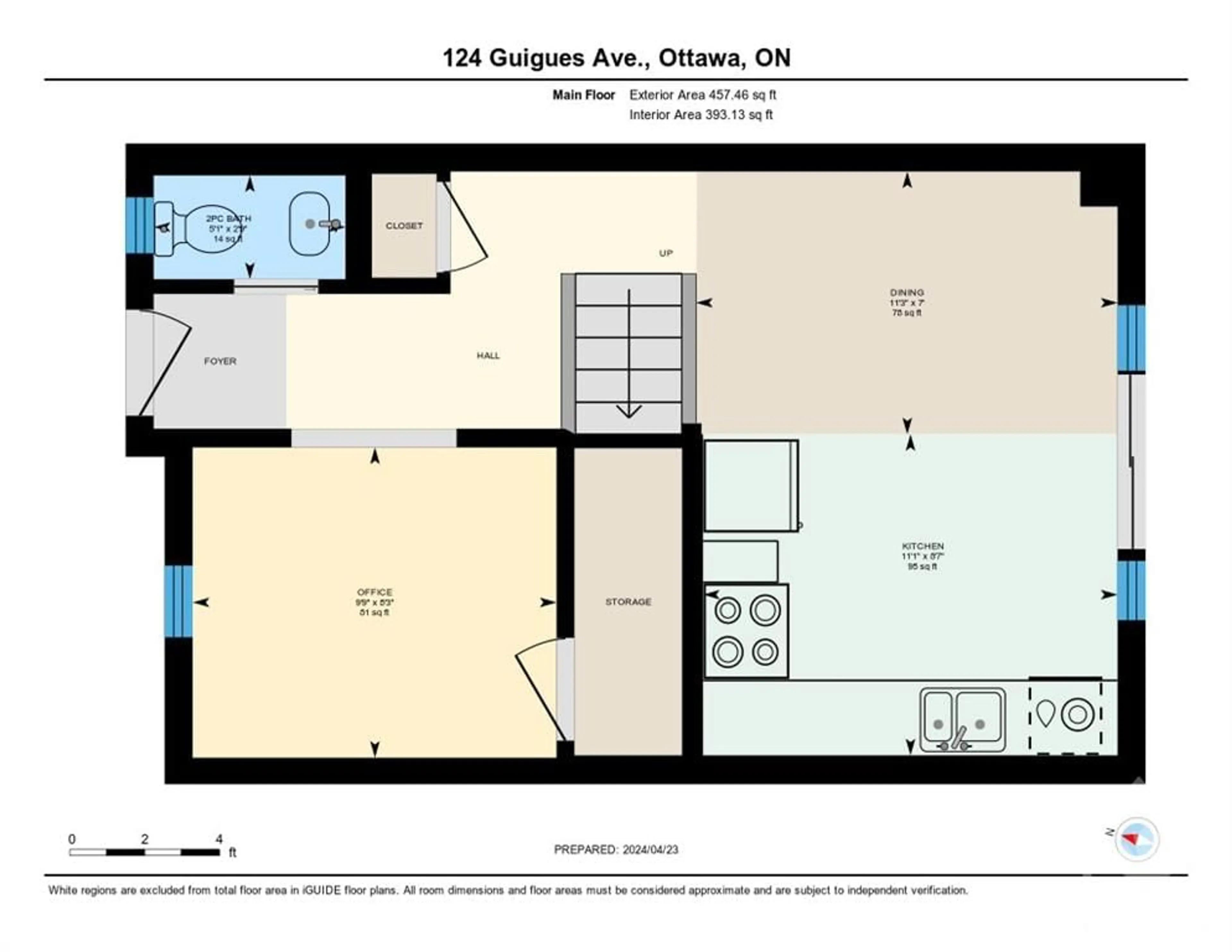 Floor plan for 124 GUIGUES Ave #D, Ottawa Ontario K1N 5H7