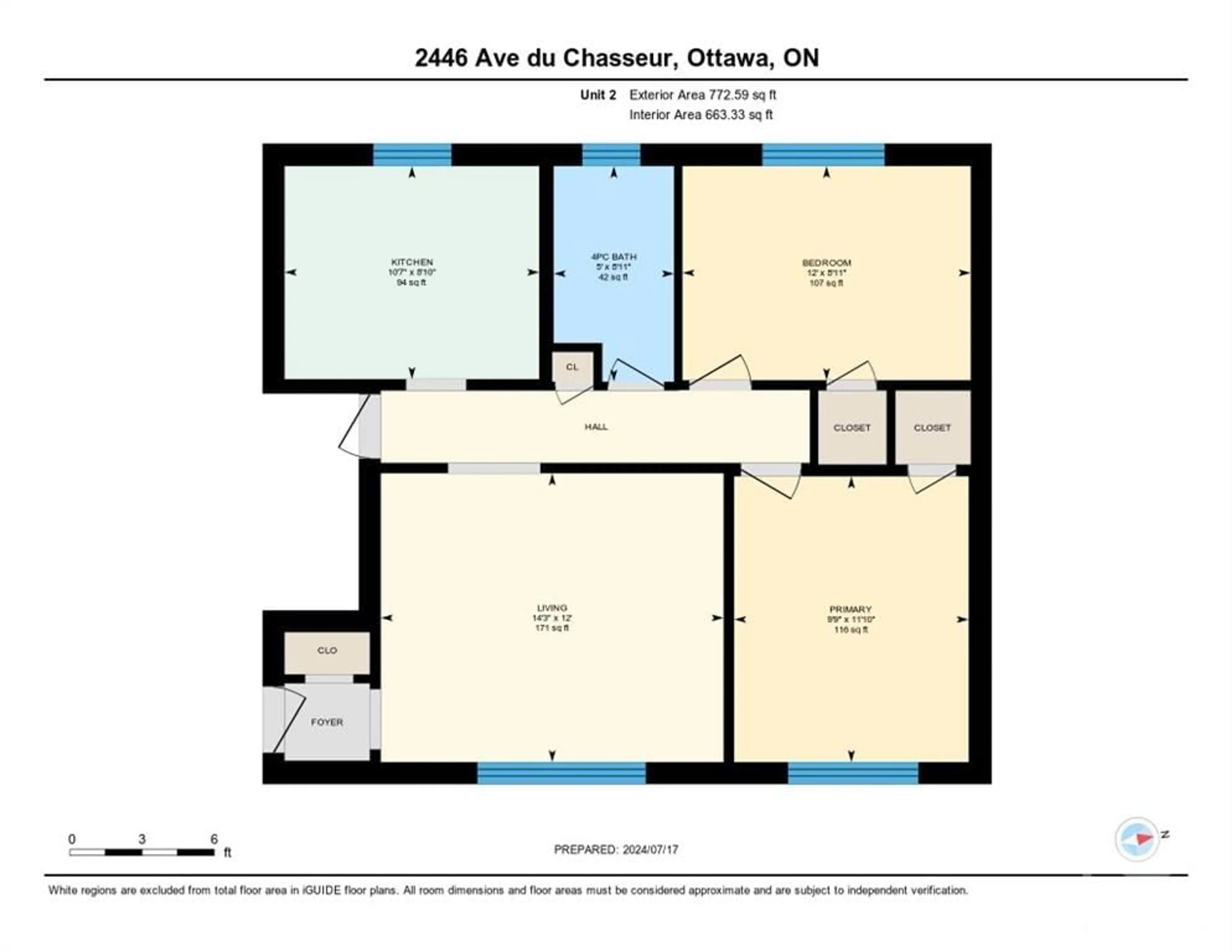 Floor plan for 2446 CHASSEUR Ave, Ottawa Ontario K1V 8E6