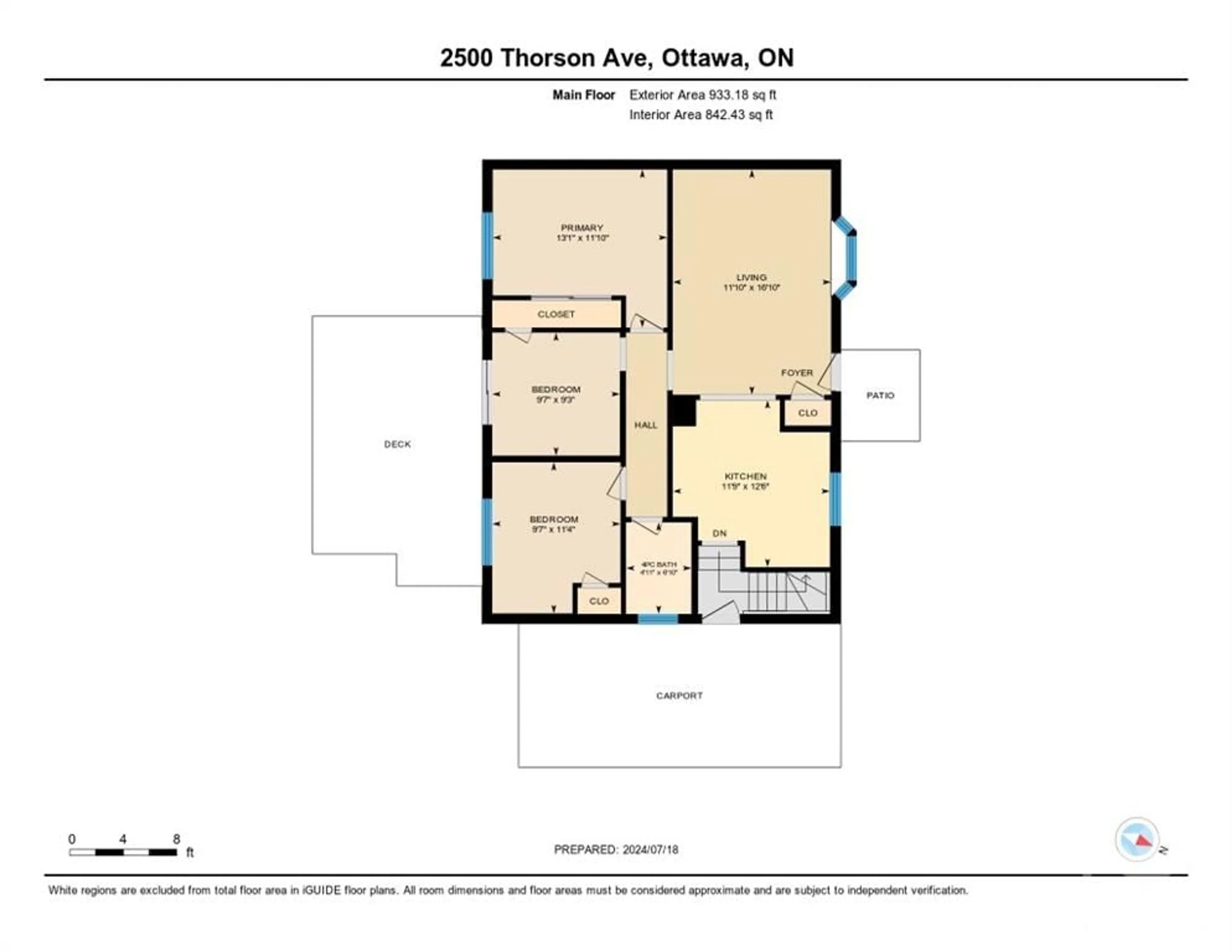 Floor plan for 2500 THORSON Ave, Ottawa Ontario K2C 1M5
