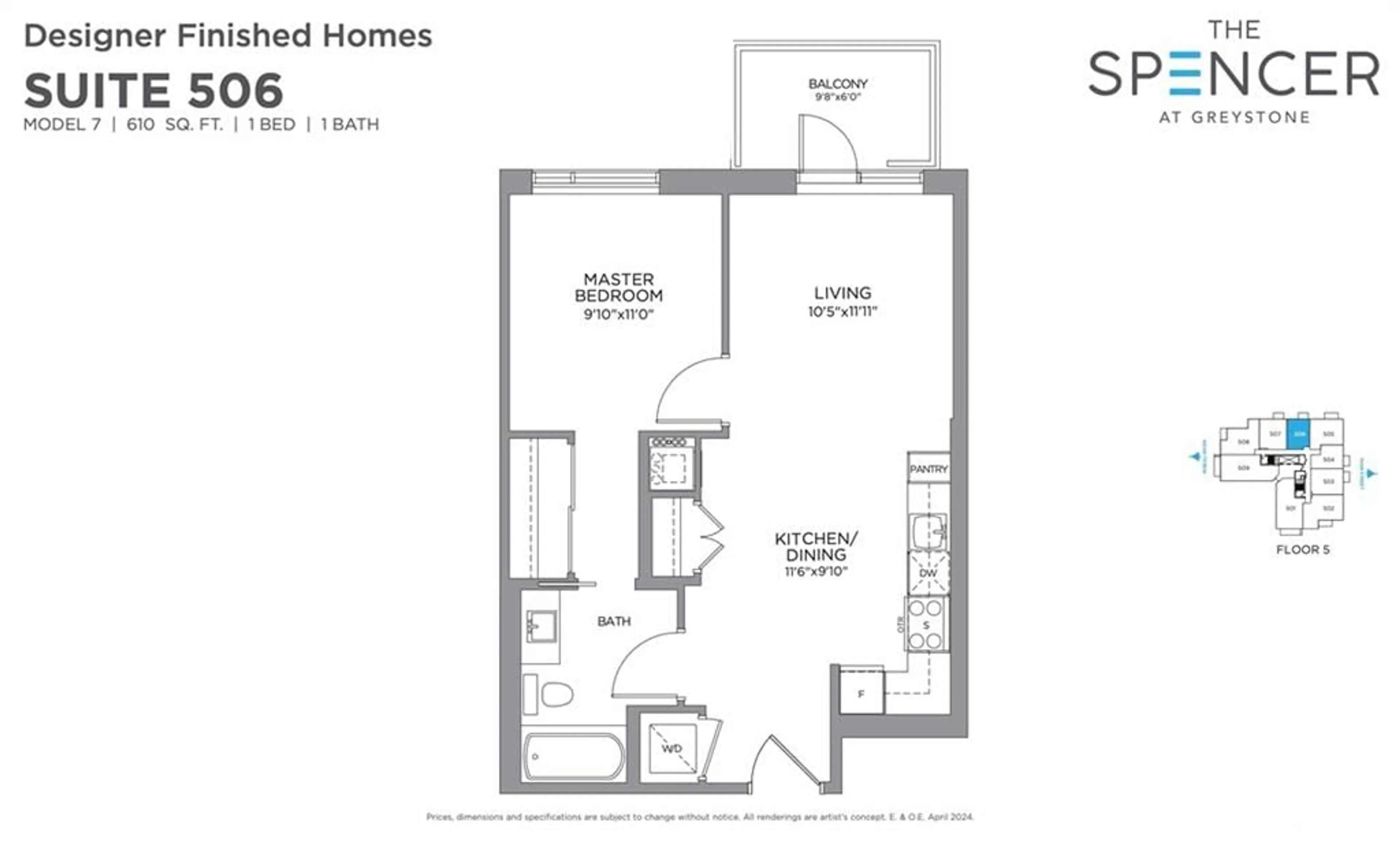 Floor plan for 360 DESCHATELETS Ave #506, Ottawa Ontario K1S 5T8