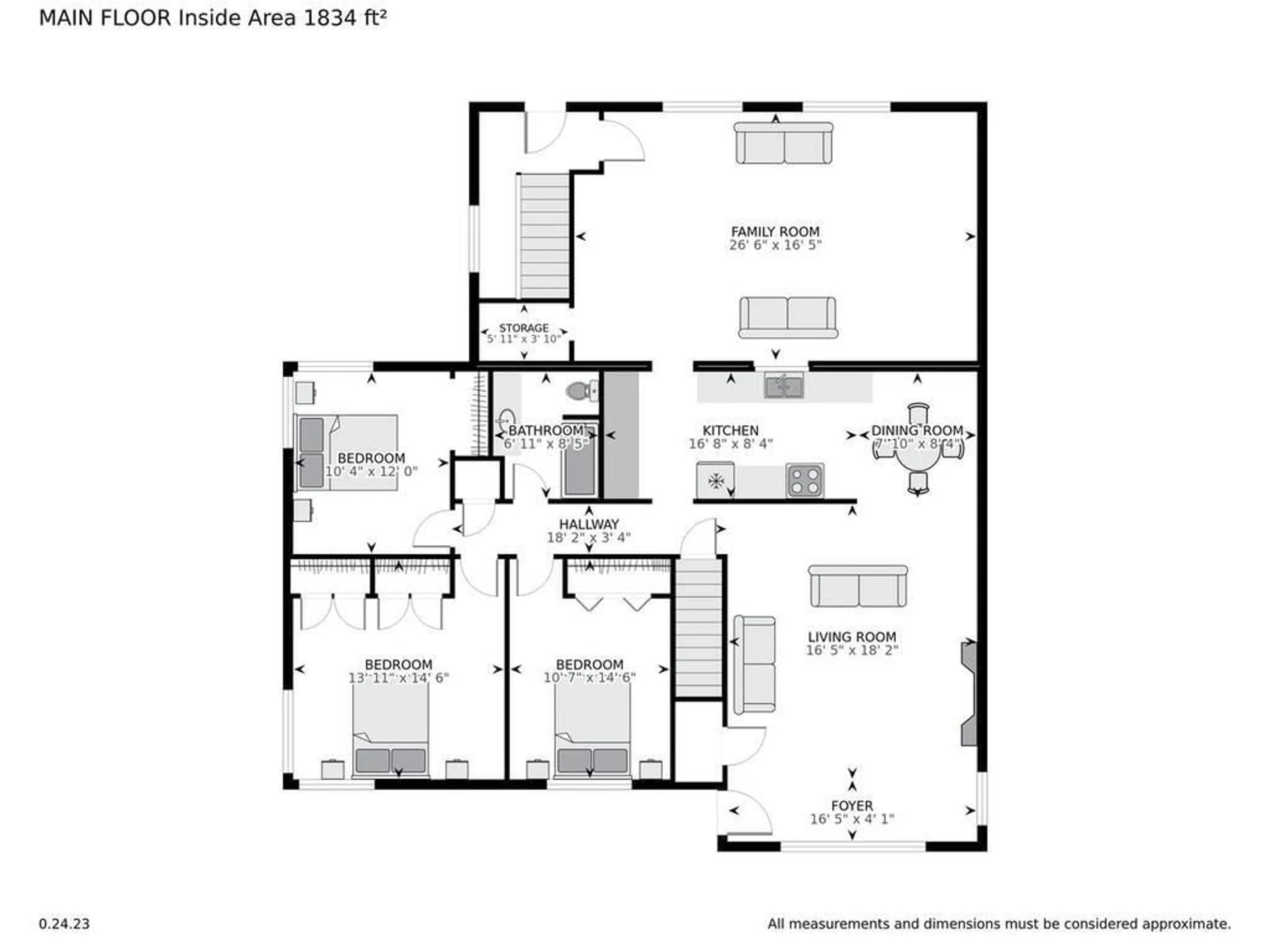 Floor plan for 332 OXFORD Ave, Brockville Ontario K6V 3E4