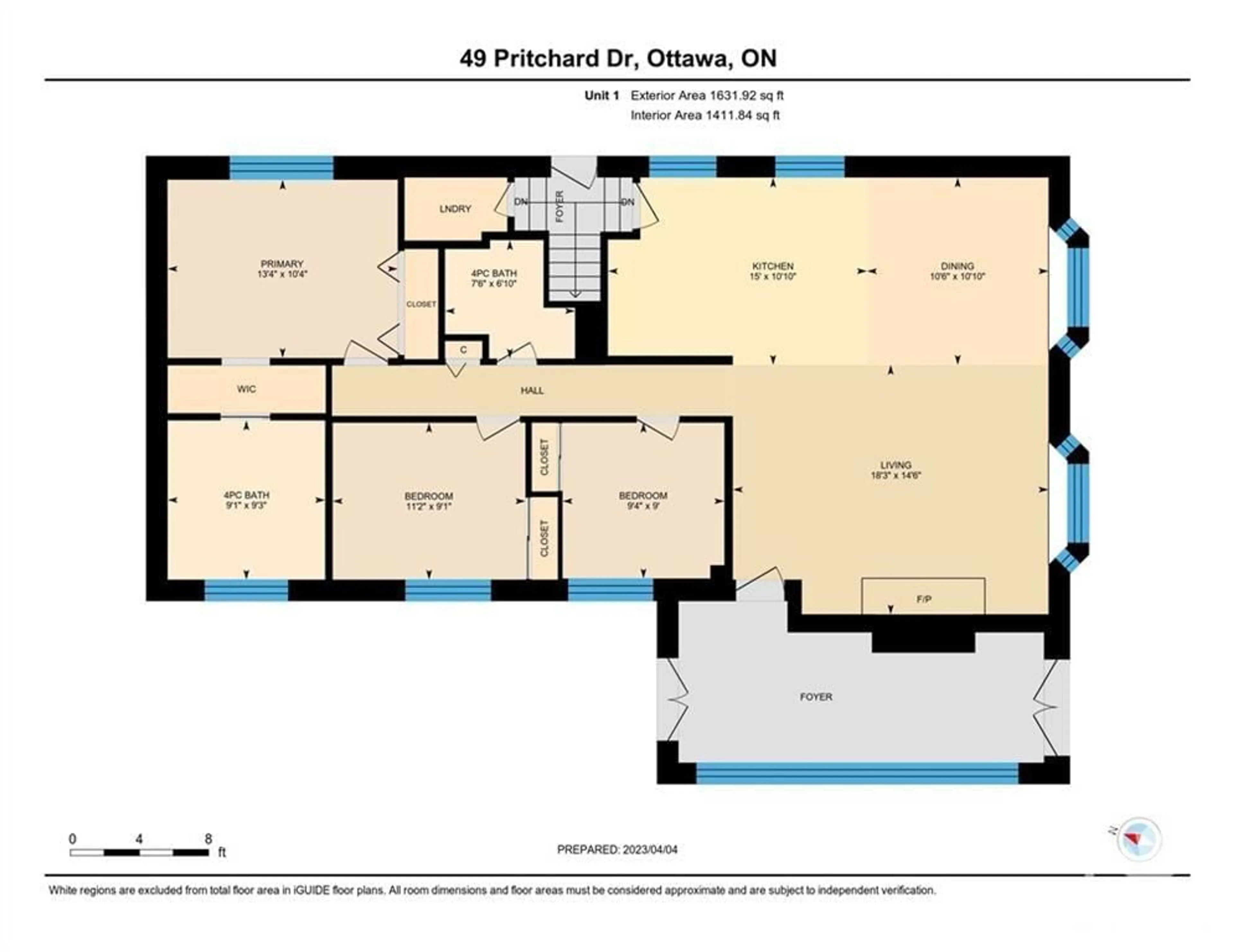 Floor plan for 49 PRITCHARD Dr, Ottawa Ontario K2G 1B2