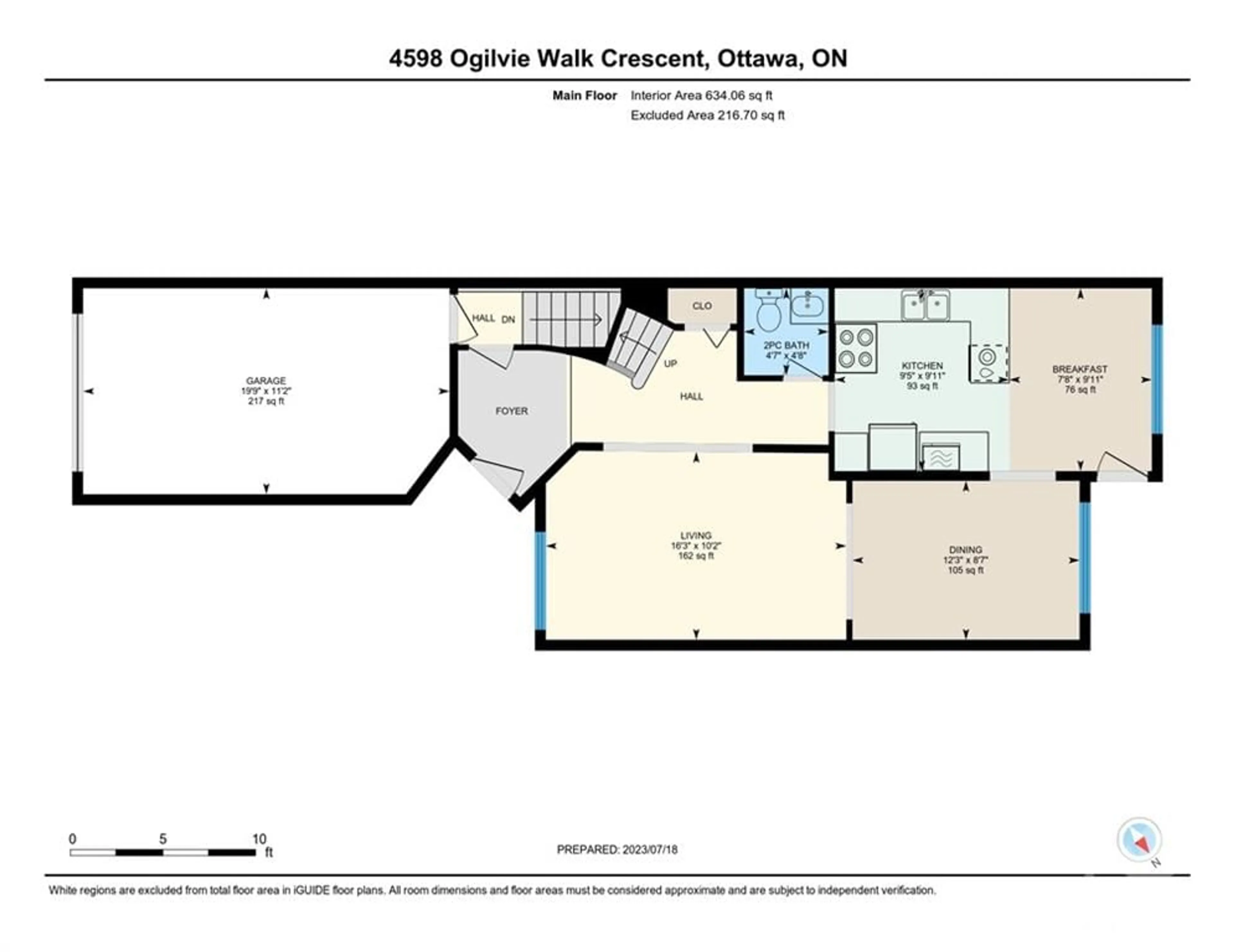 Floor plan for 4598 OGILVIE WALK Cres, Ottawa Ontario K1J 1G6