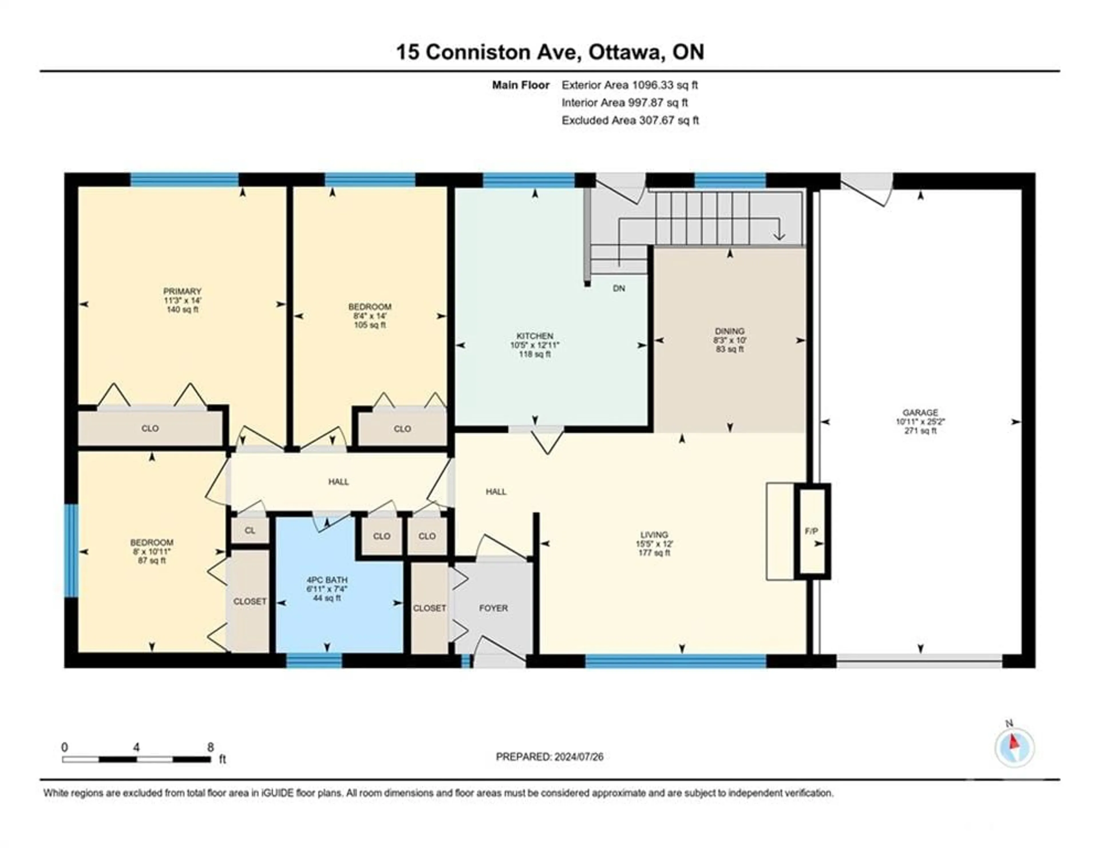Floor plan for 15 CONNISTON Ave, Ottawa Ontario K2H 5H9