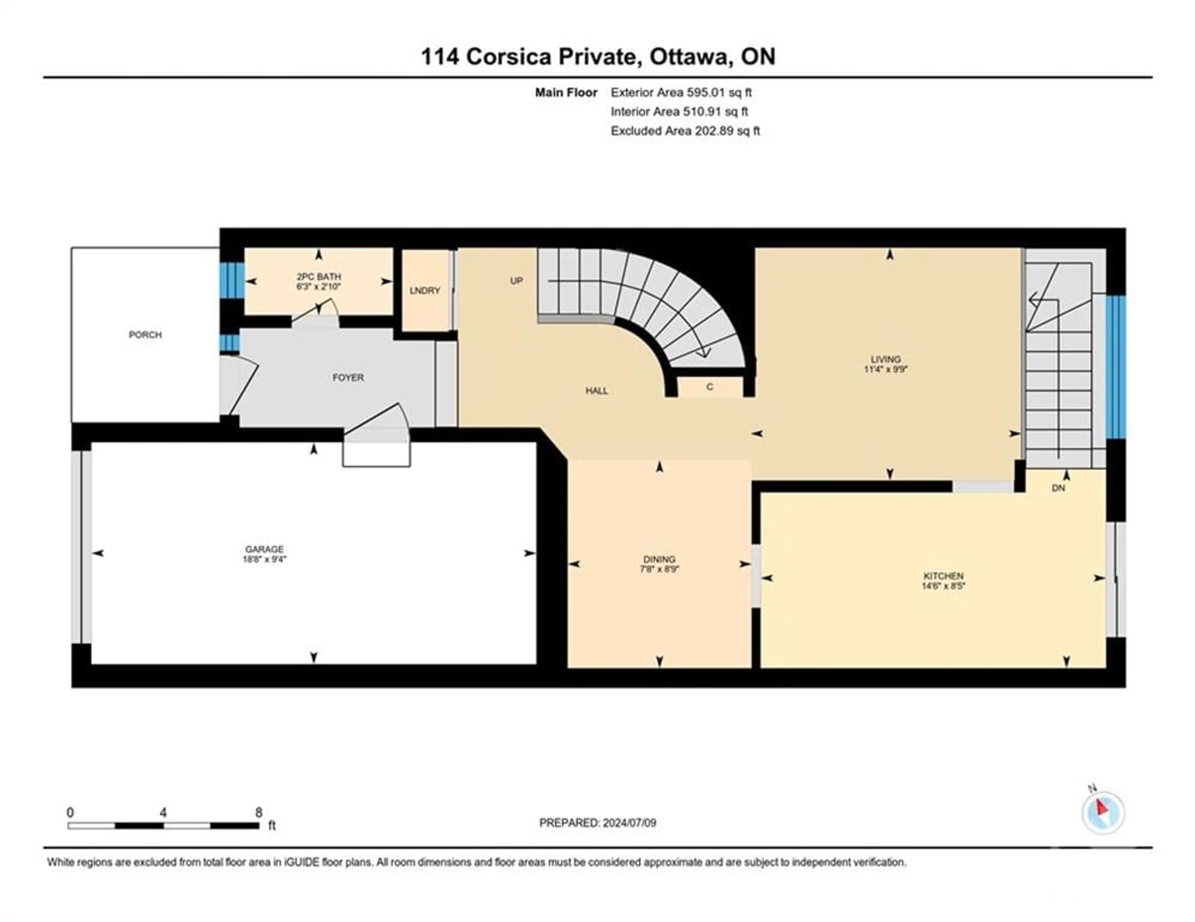 Floor plan for 114 CORSICA Pvt, Ottawa Ontario K1G 5Y1