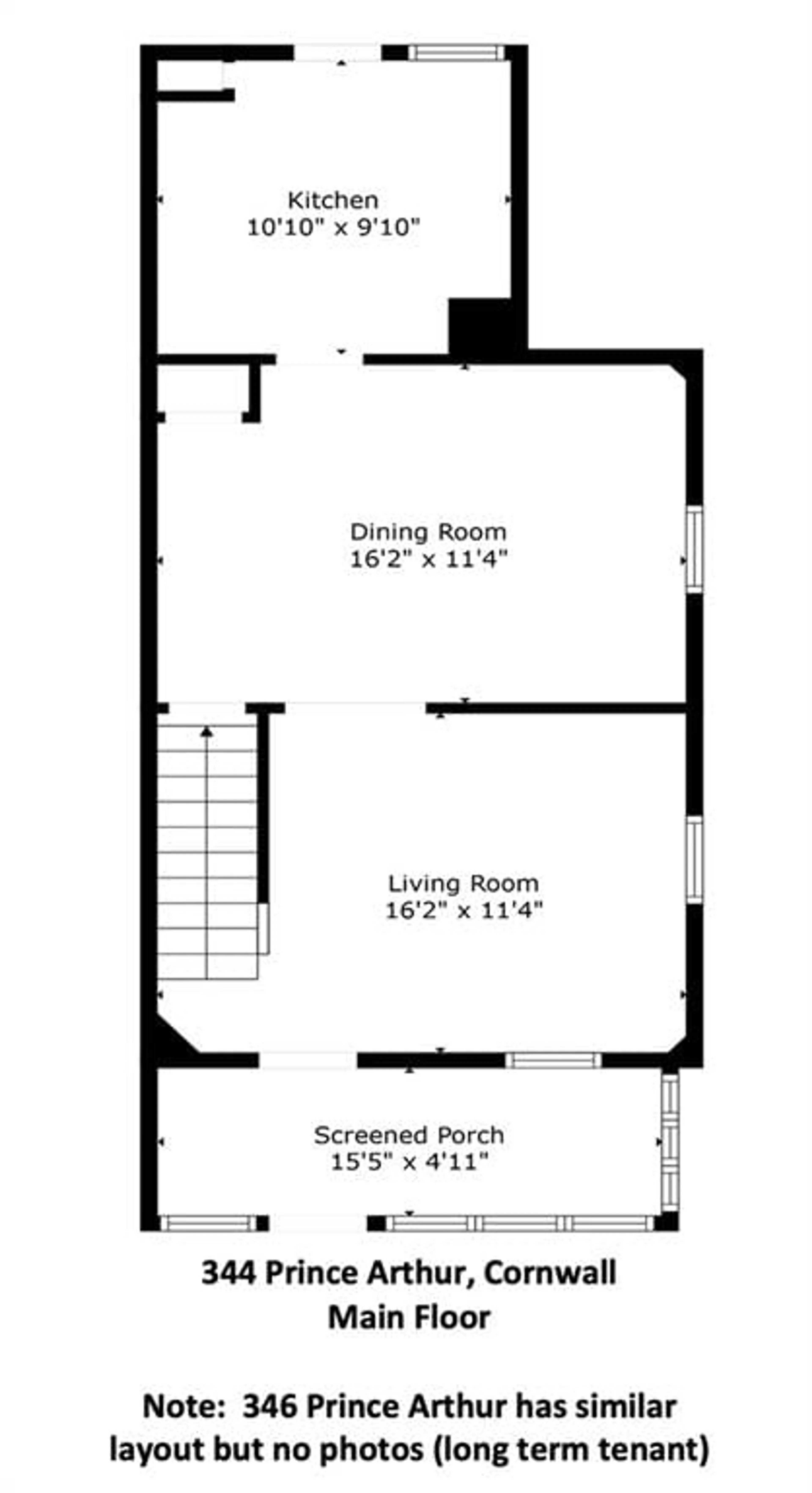 Floor plan for 344-346 PRINCE ARTHUR St, Cornwall Ontario K6H 4N9