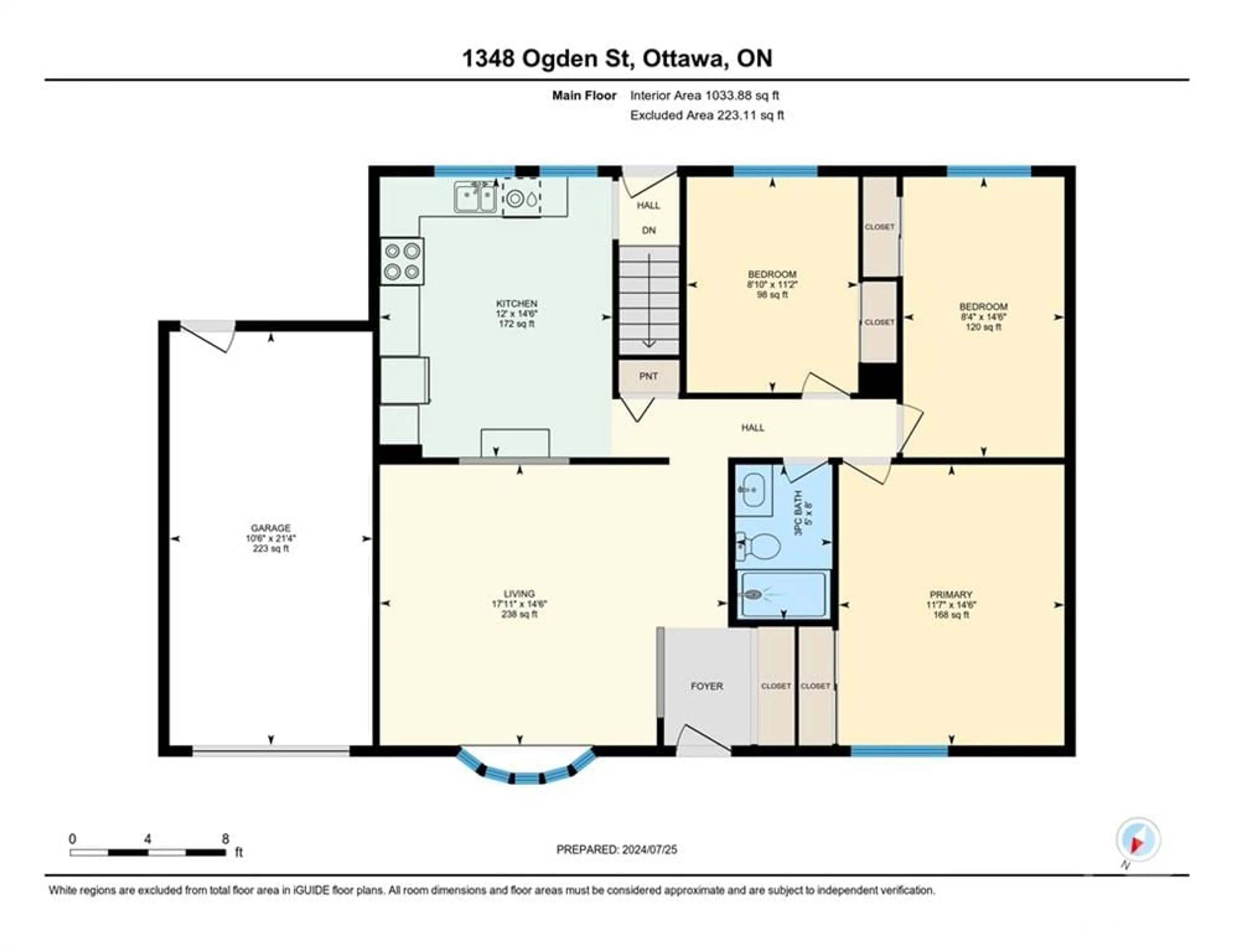 Floor plan for 1348 OGDEN St, Ottawa Ontario K1J 8C4