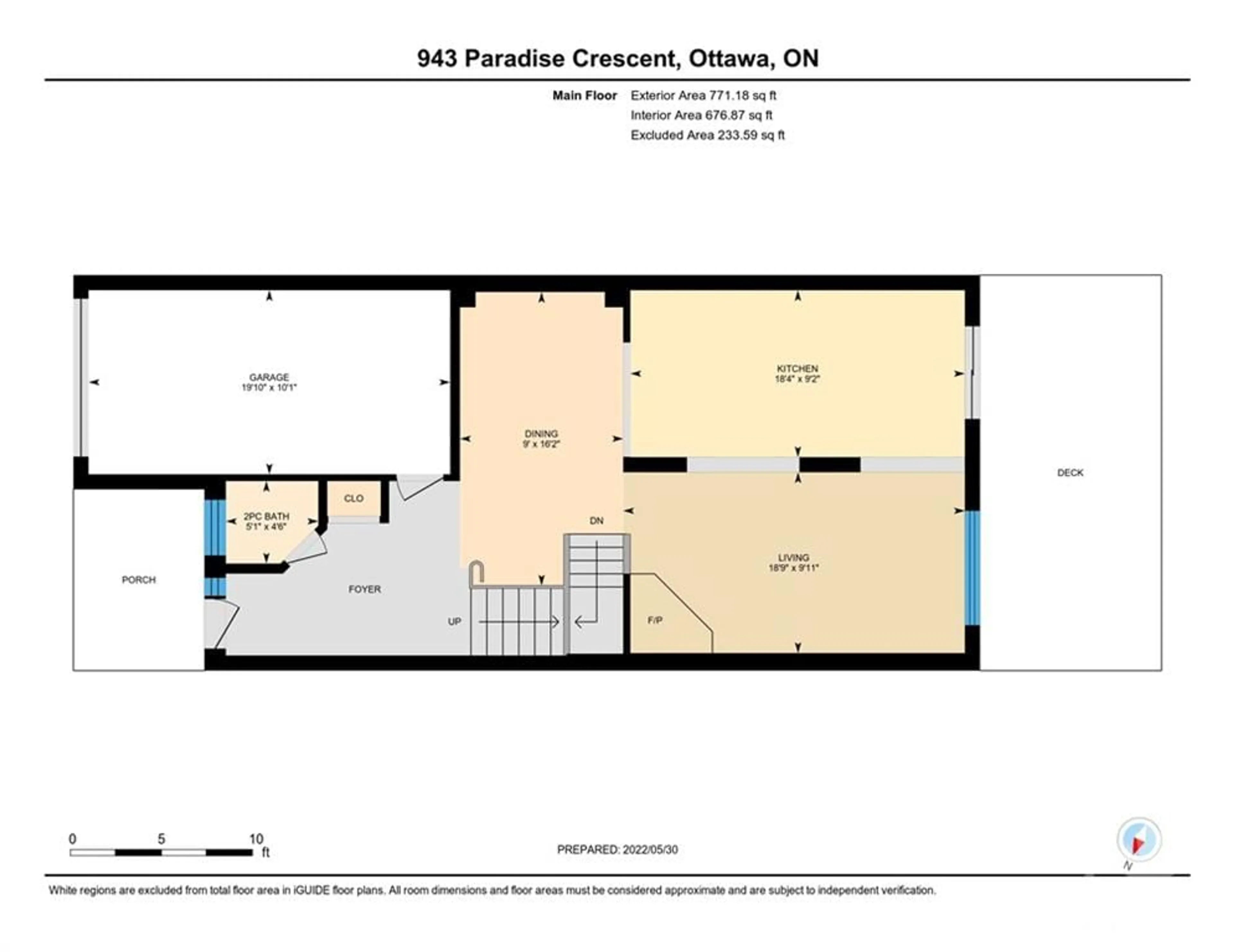 Floor plan for 943 PARADISE Cres, Ottawa Ontario K4A 3S6