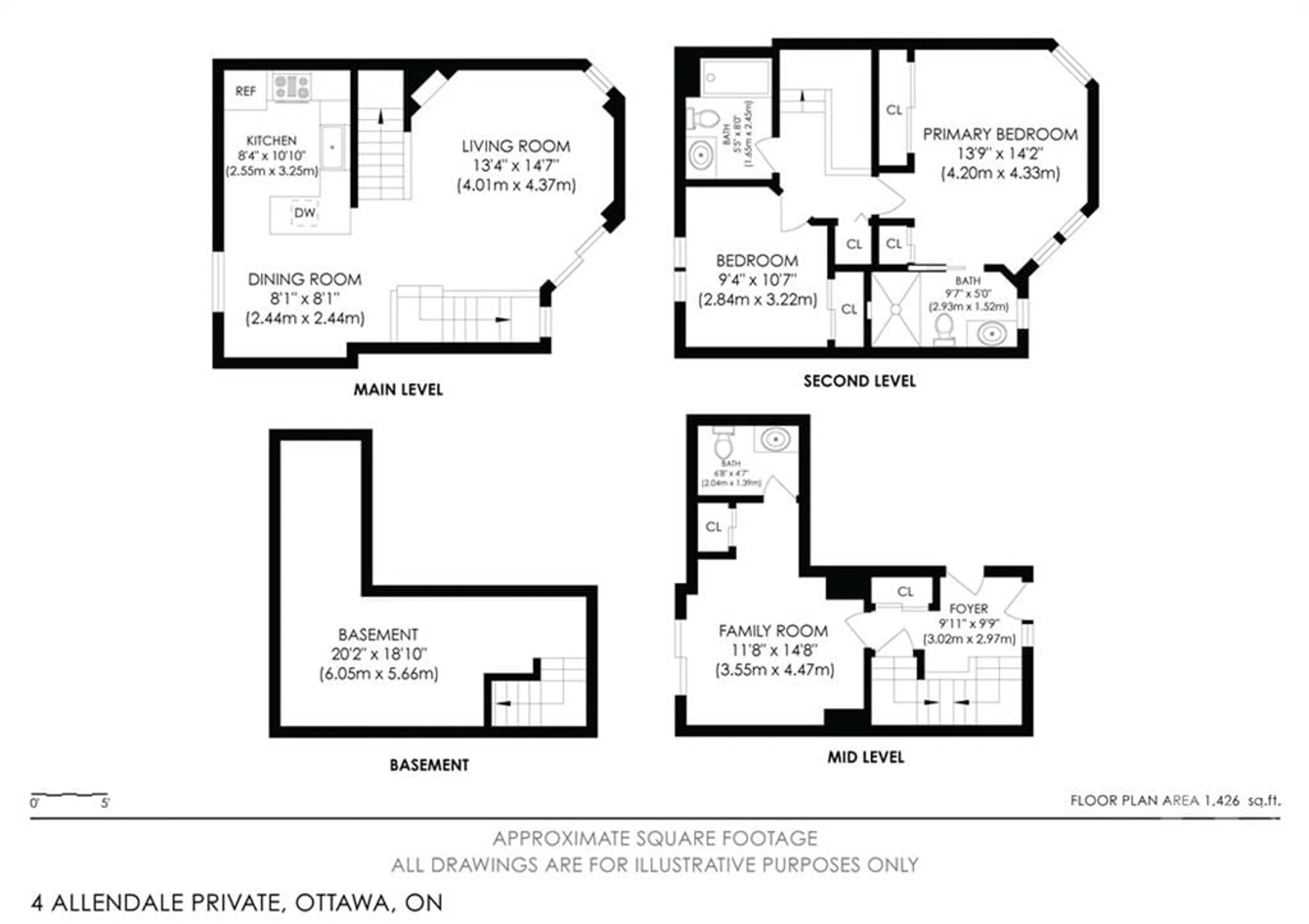 Floor plan for 4 ALLENDALE Pvt, Ottawa Ontario K2P 2J3