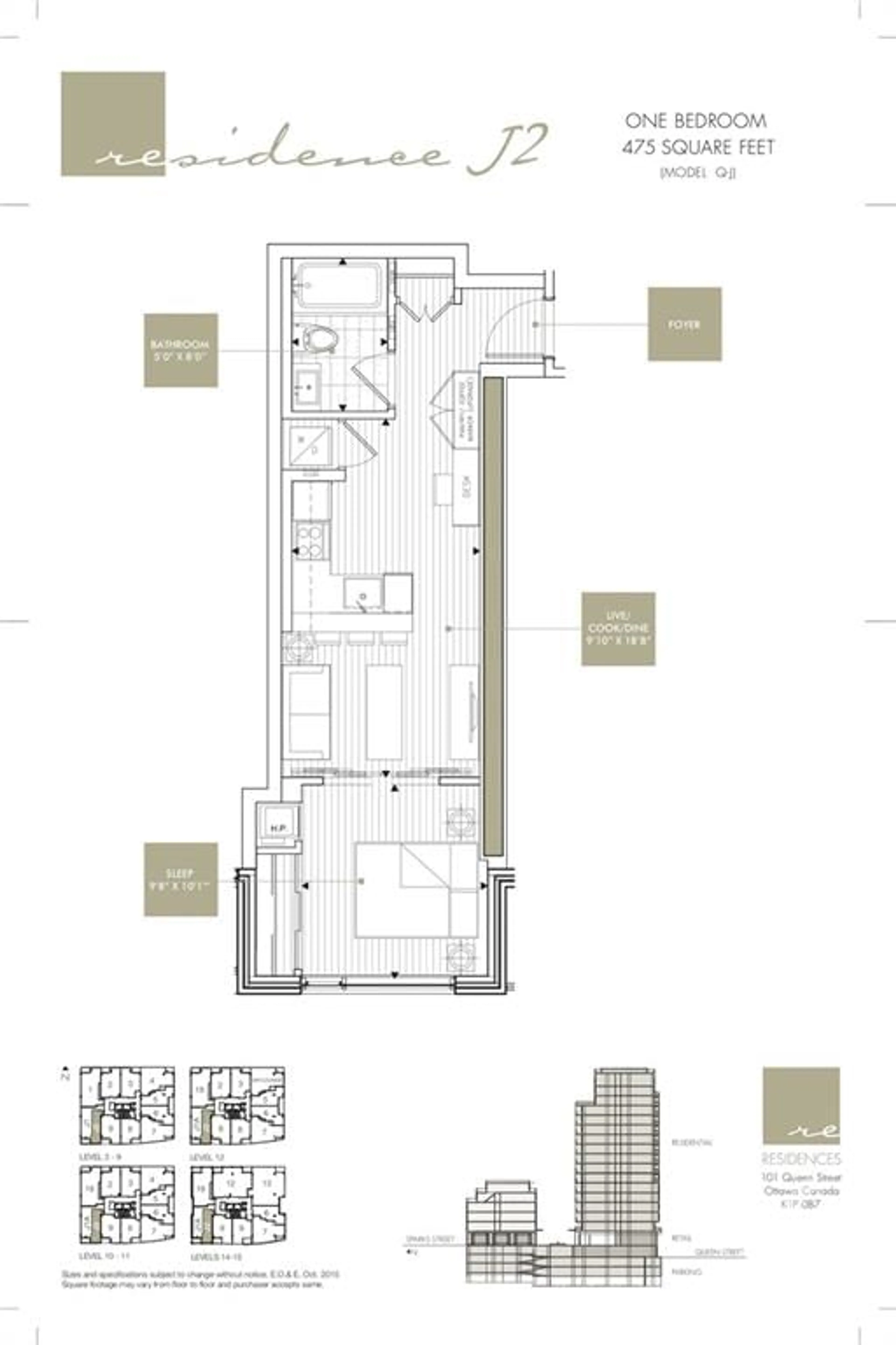 Floor plan for 101 QUEEN St #802, Ottawa Ontario K1P 0B7