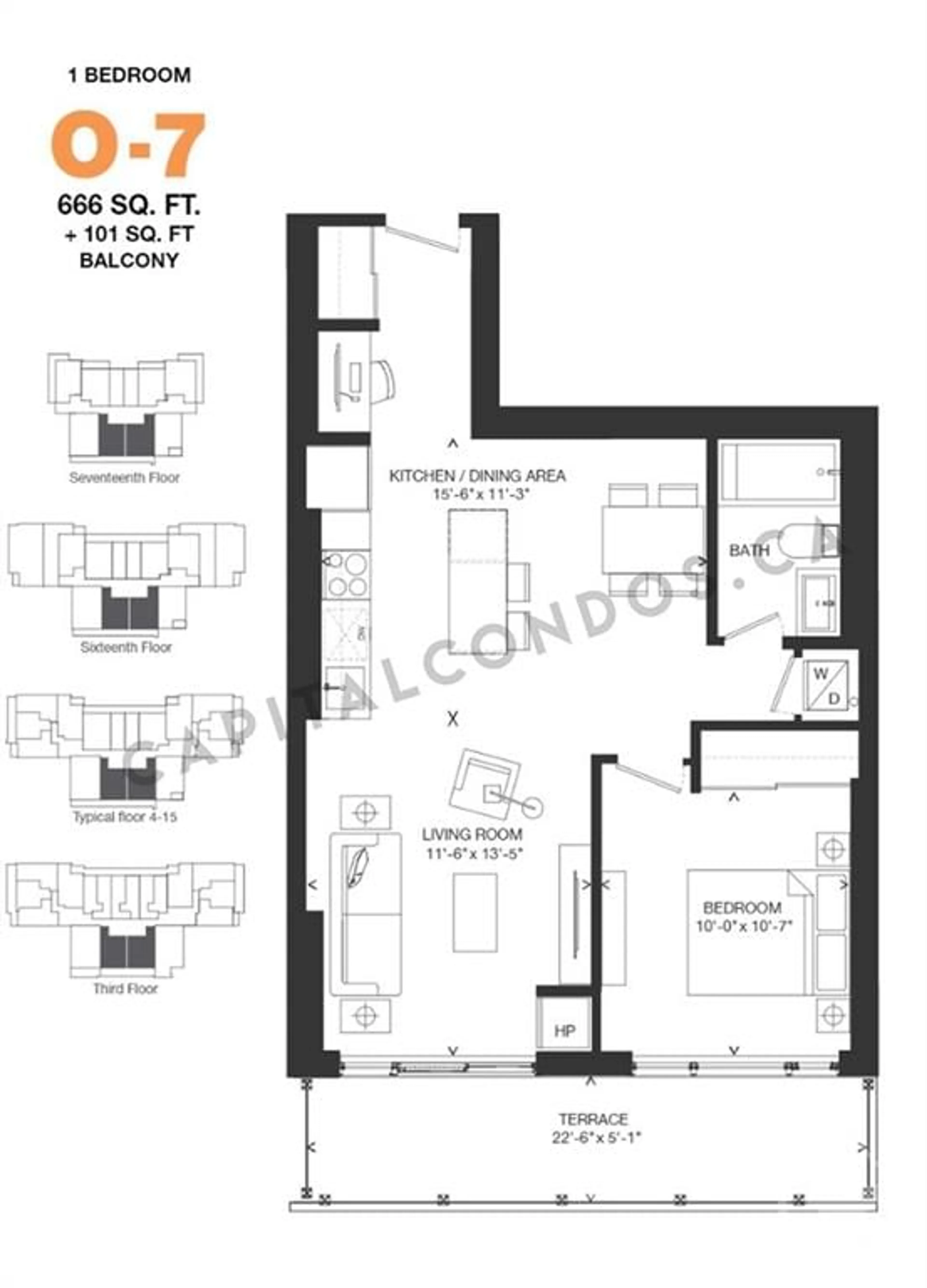 Floor plan for 255 BAY St #1301, Ottawa Ontario K1R 0C5