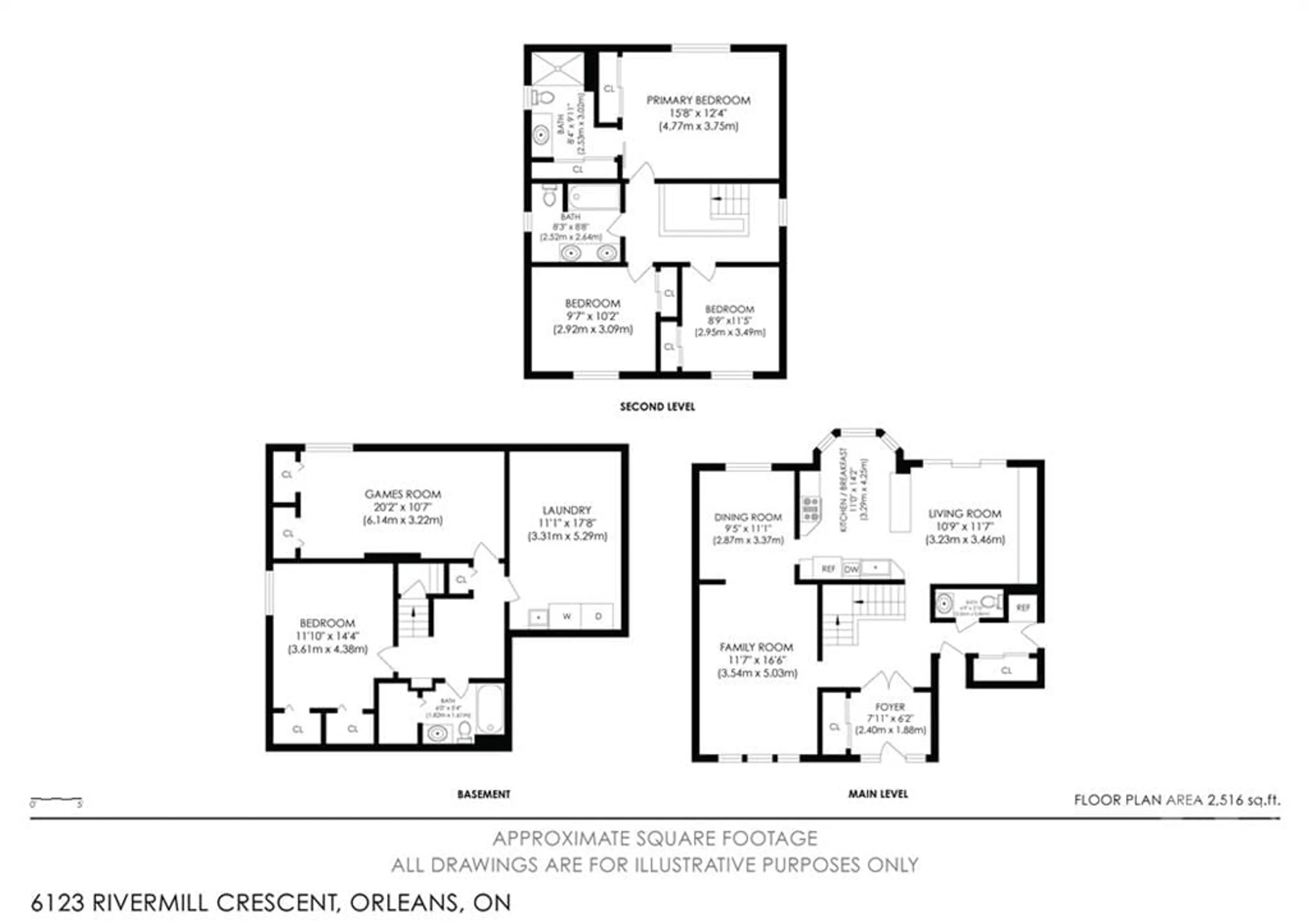 Floor plan for 6123 RIVERMILL Cres, Orleans Ontario K1C 5M9