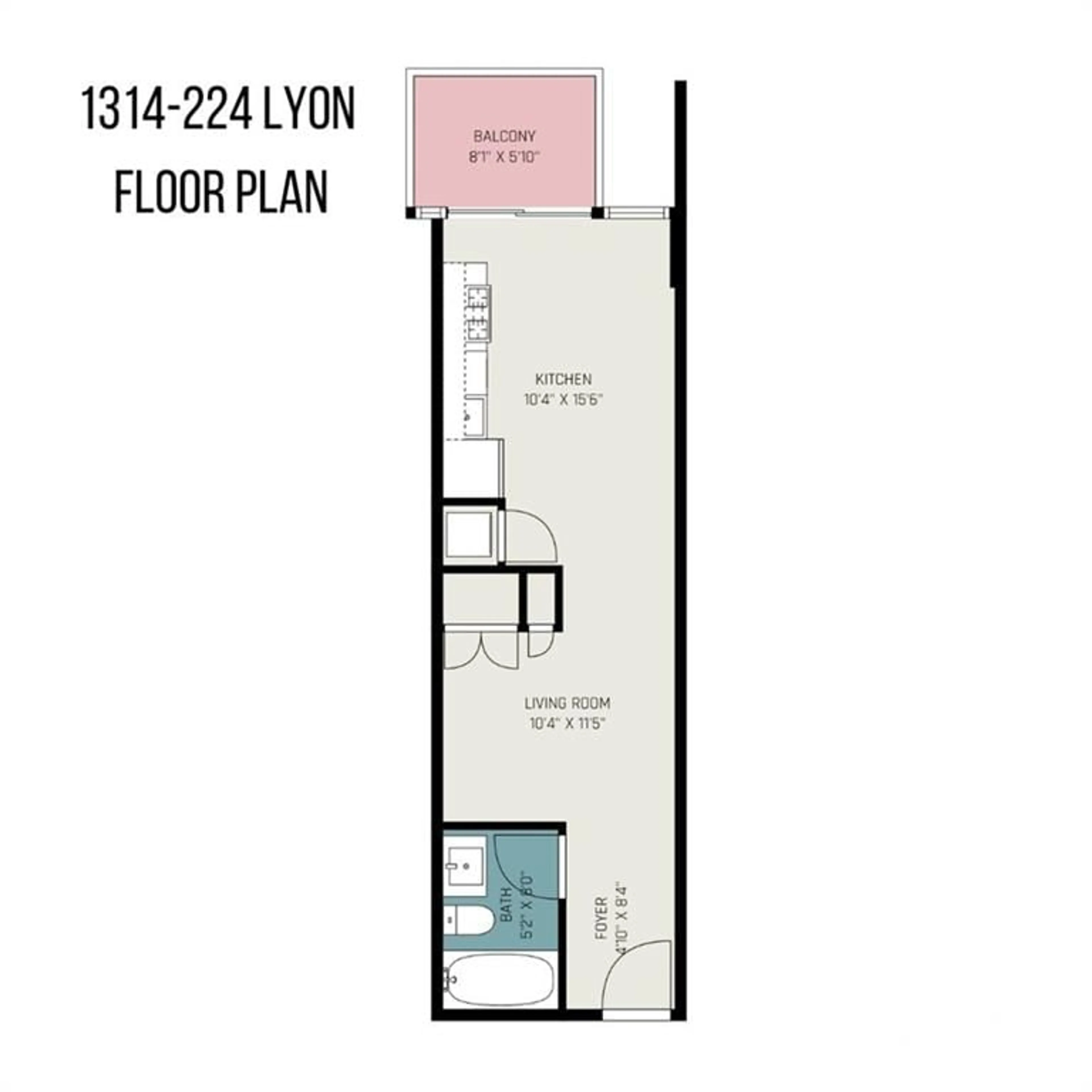 Floor plan for 224 LYON St #1314, Ottawa Ontario K1R 0C1