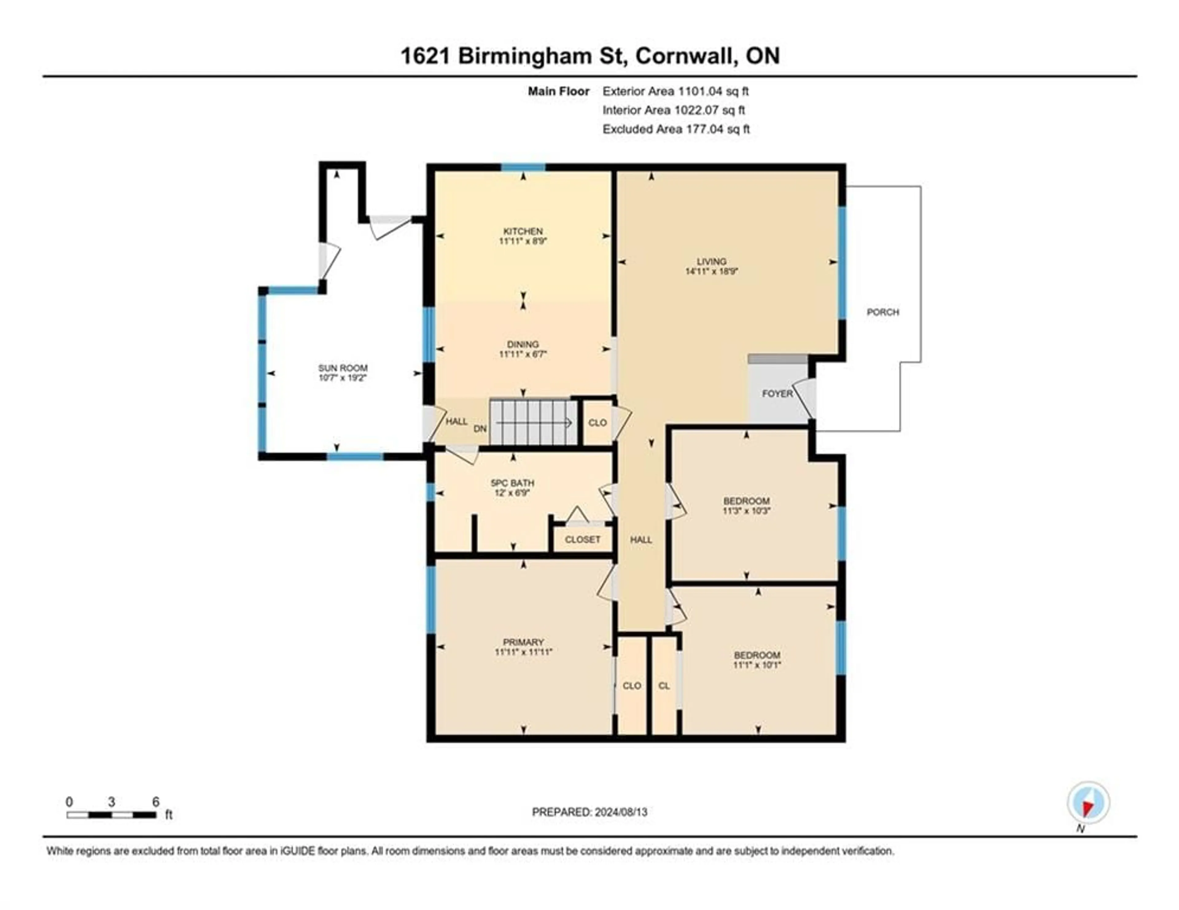 Floor plan for 1621 BIRMINGHAM St, Cornwall Ontario K6H 3N1