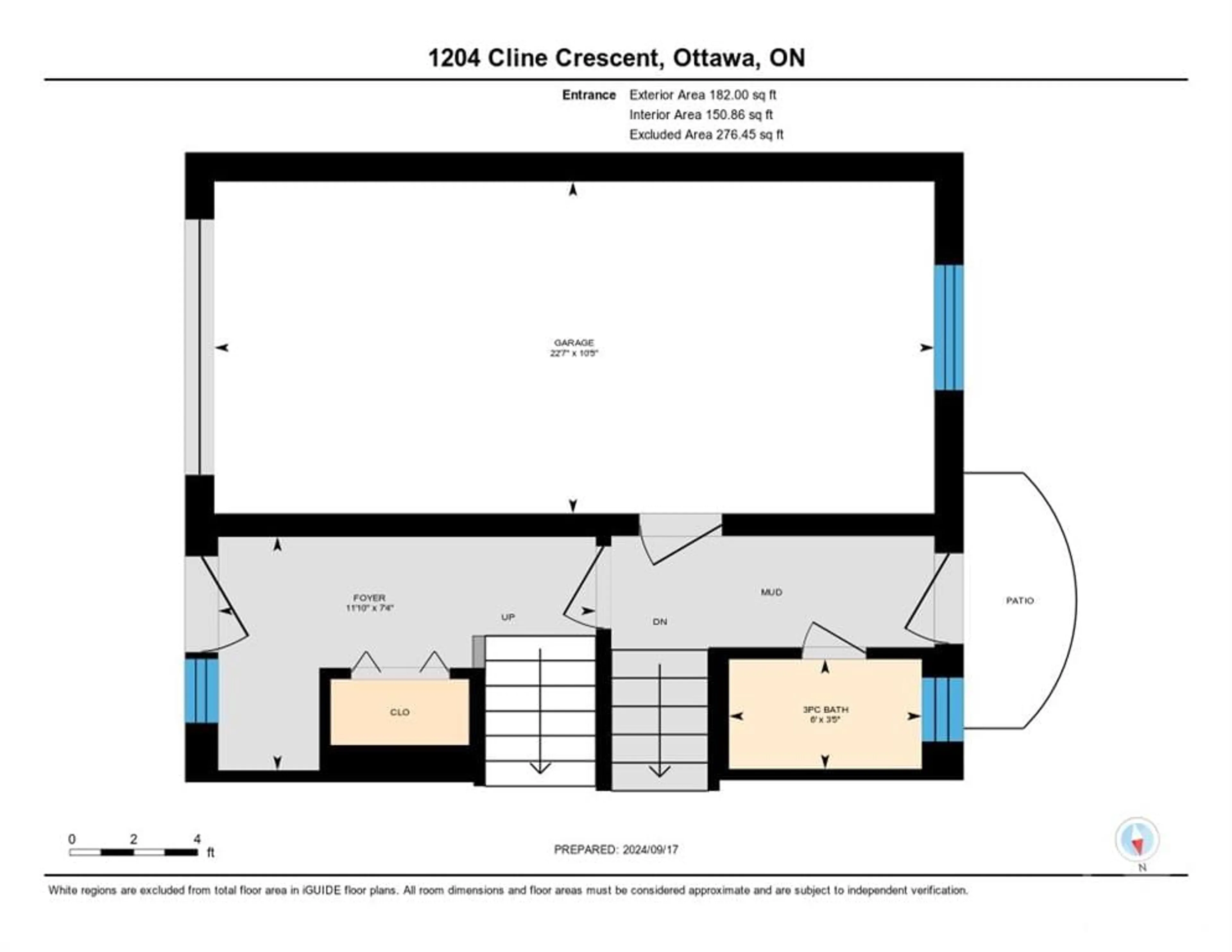 Floor plan for 1204 CLINE Cres, Ottawa Ontario K2C 2P2