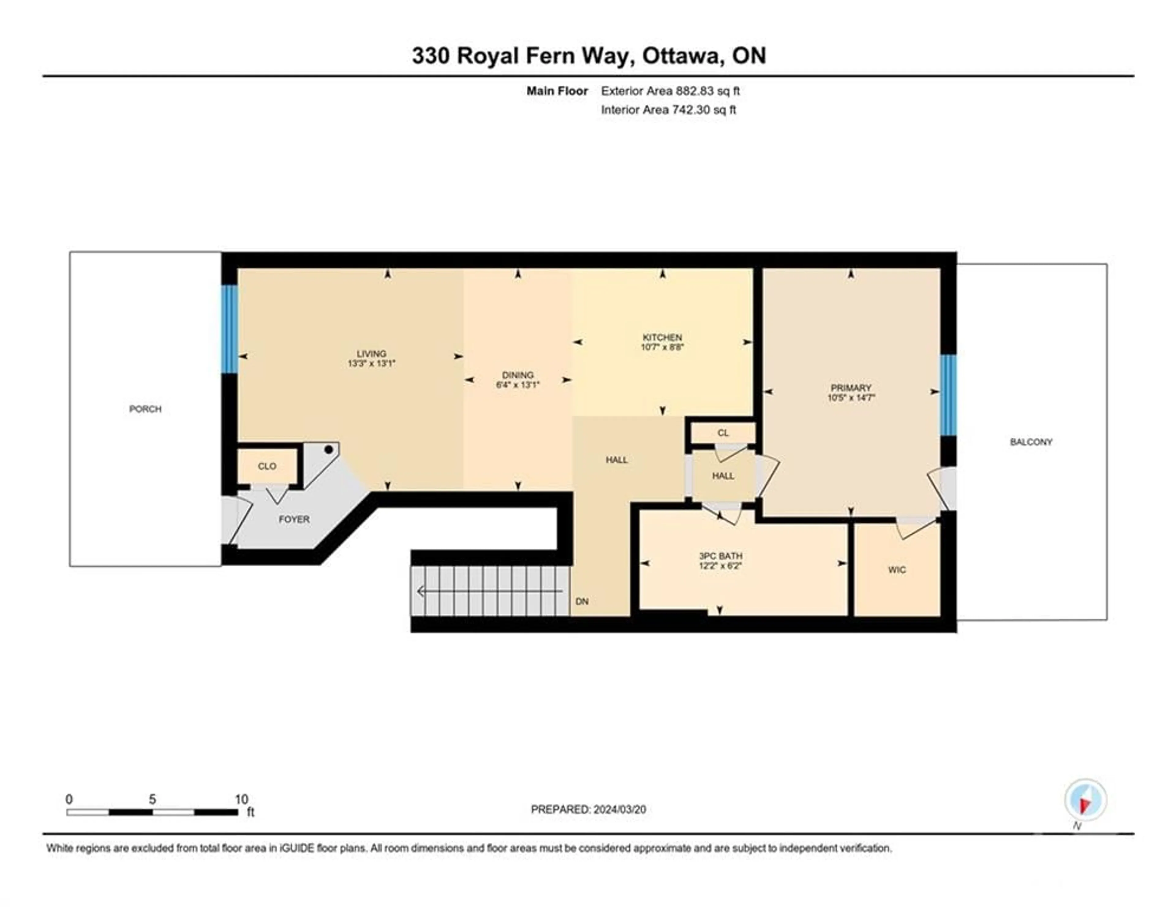 Floor plan for 330 ROYAL FERN Way, Ottawa Ontario K1V 2K5