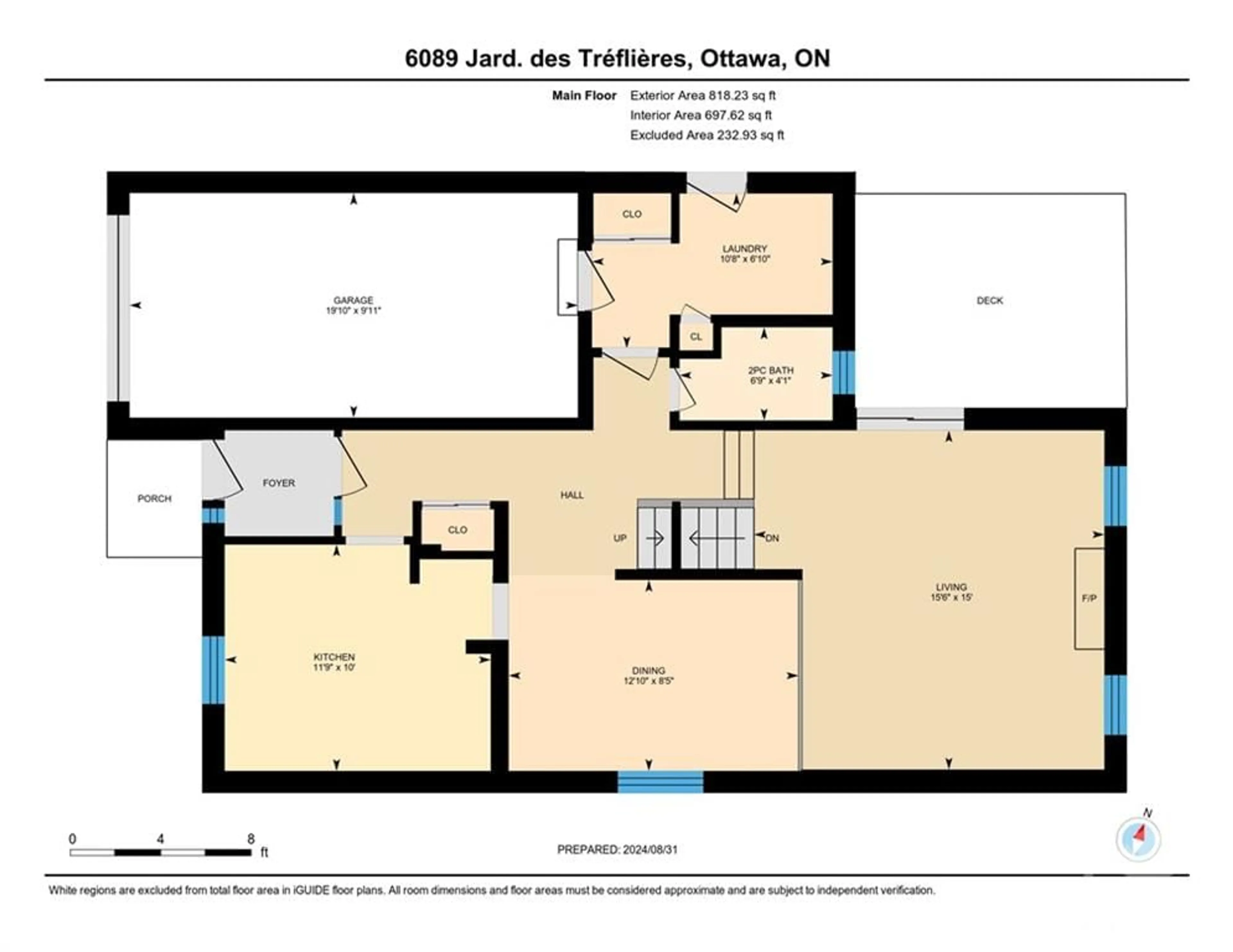 Floor plan for 6089 DES TREFLIERES Gdns, Ottawa Ontario K1C 5T6