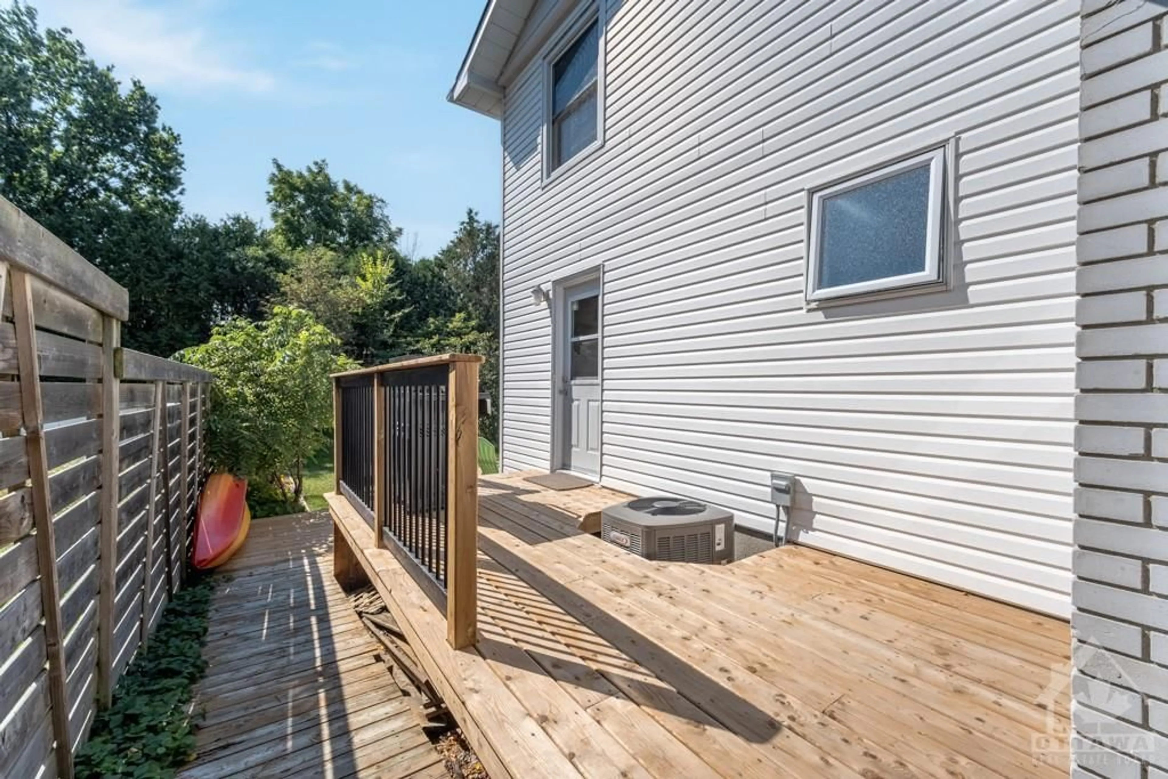 Patio, the fenced backyard for 34 LINDHURST Cres, Ottawa Ontario K2G 0T7