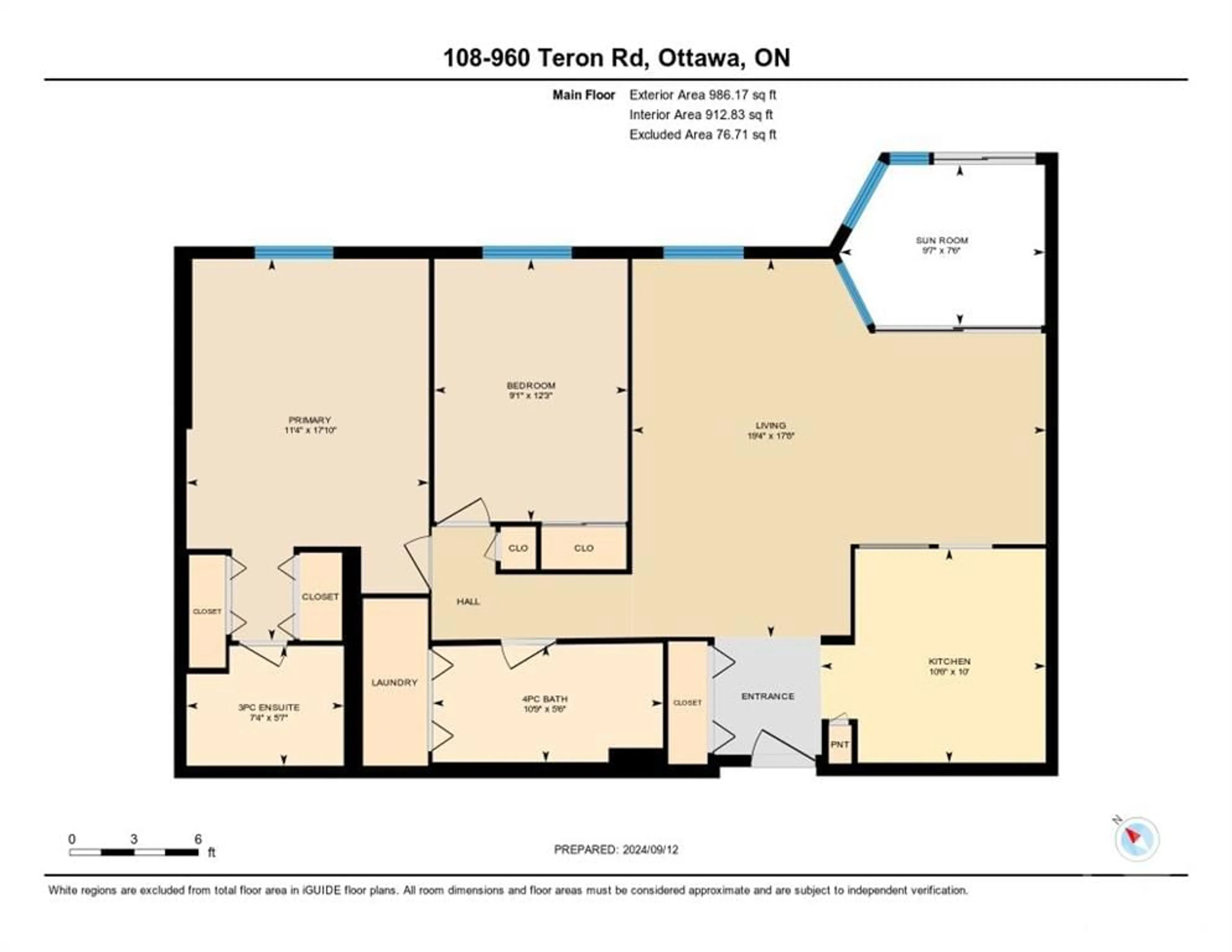 Floor plan for 960 TERON Rd #108, Ottawa Ontario K2K 2B6