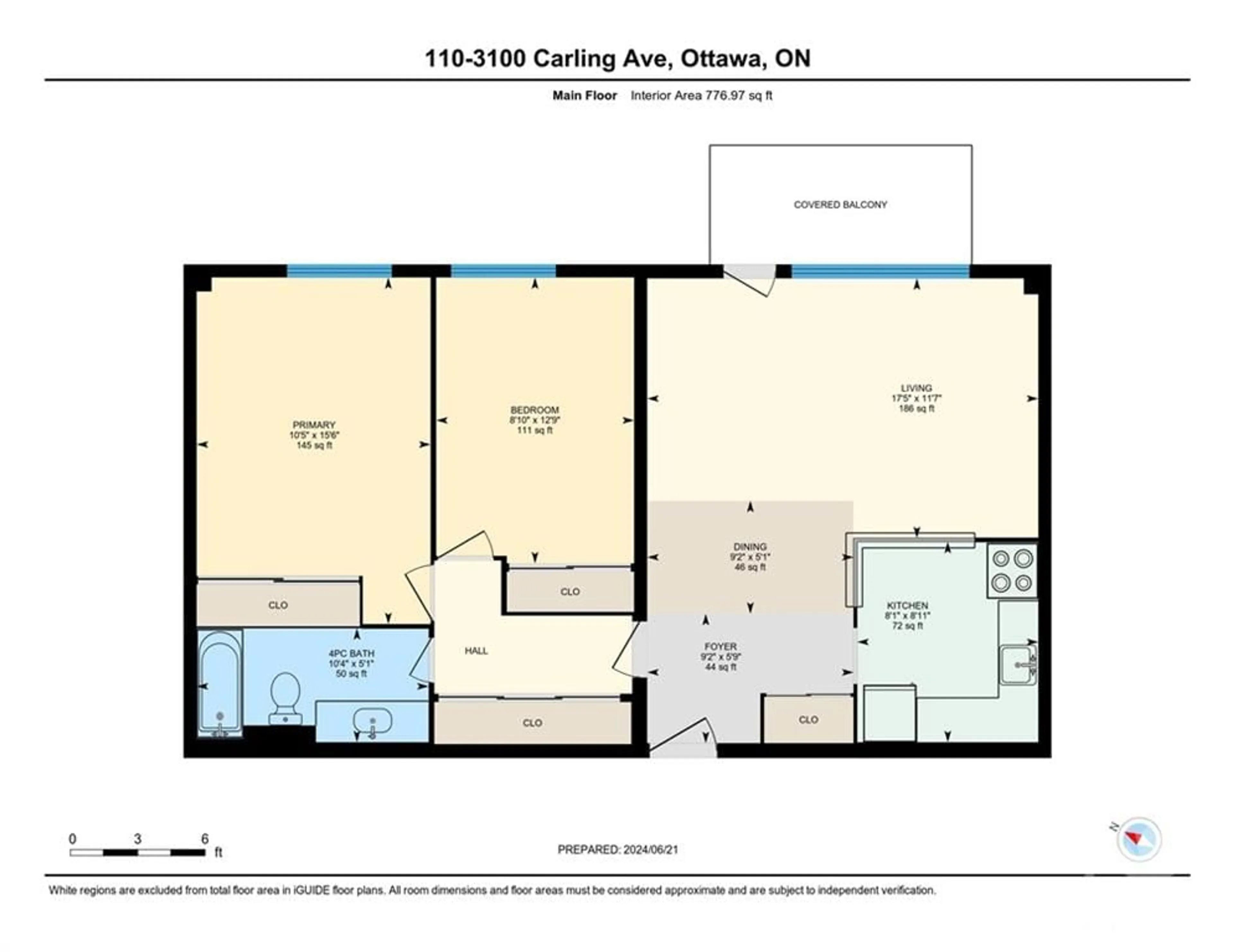 Floor plan for 3100 CARLING Ave #110, Ottawa Ontario K2B 6J6