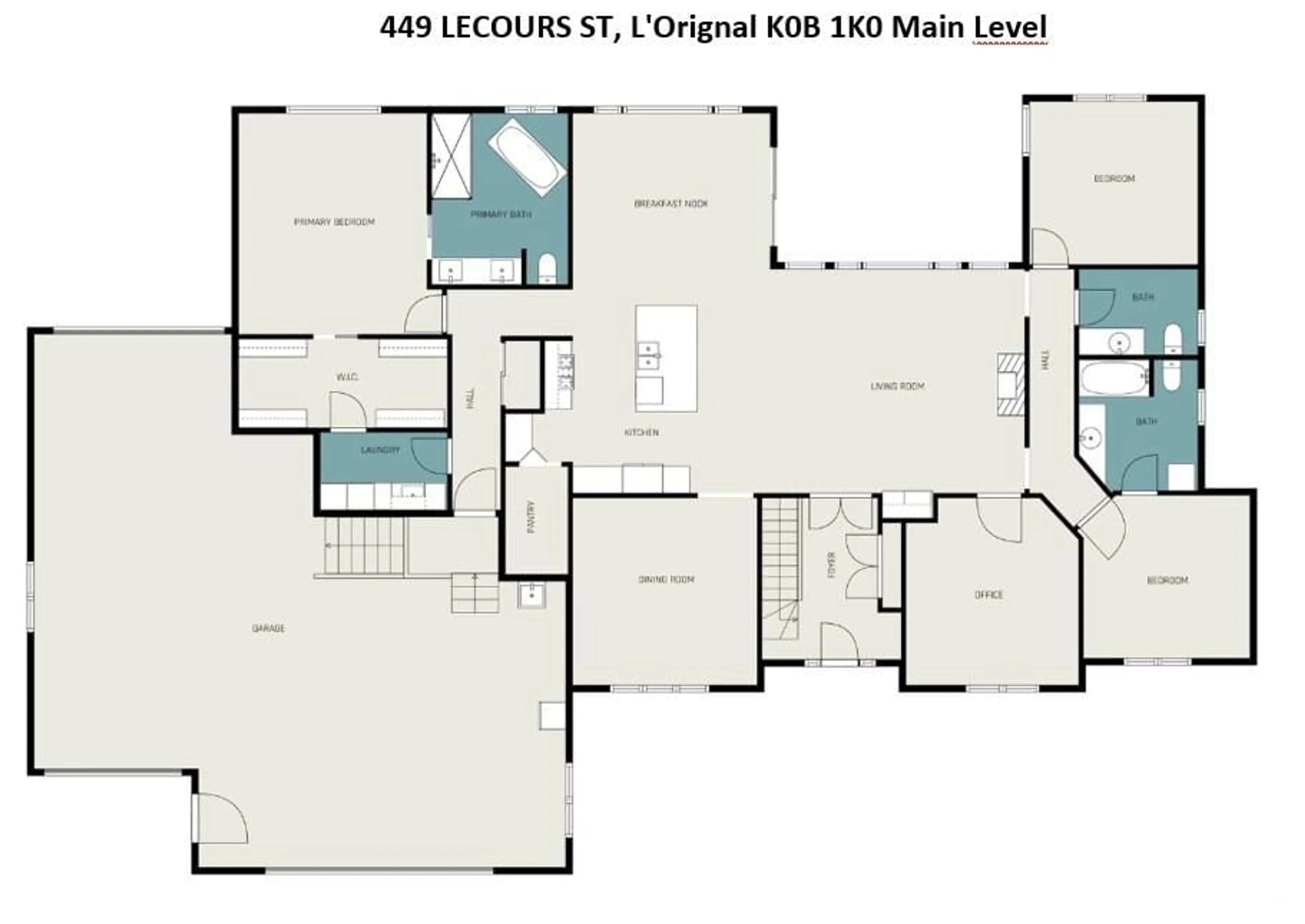 Floor plan for 449 LECOURS St, L'Orignal Ontario K0B 1K0