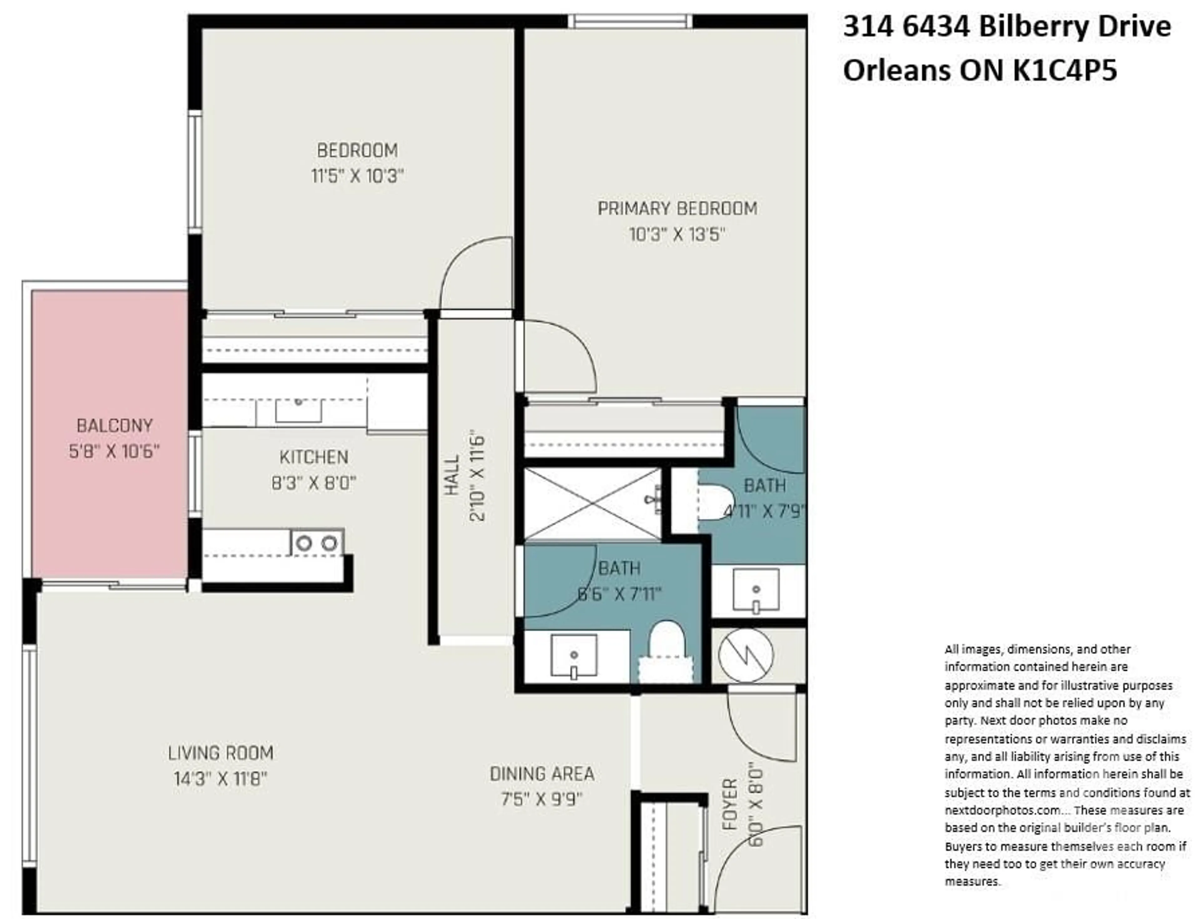 Floor plan for 6434 BILBERRY Dr #314, Ottawa Ontario K1C 4P5