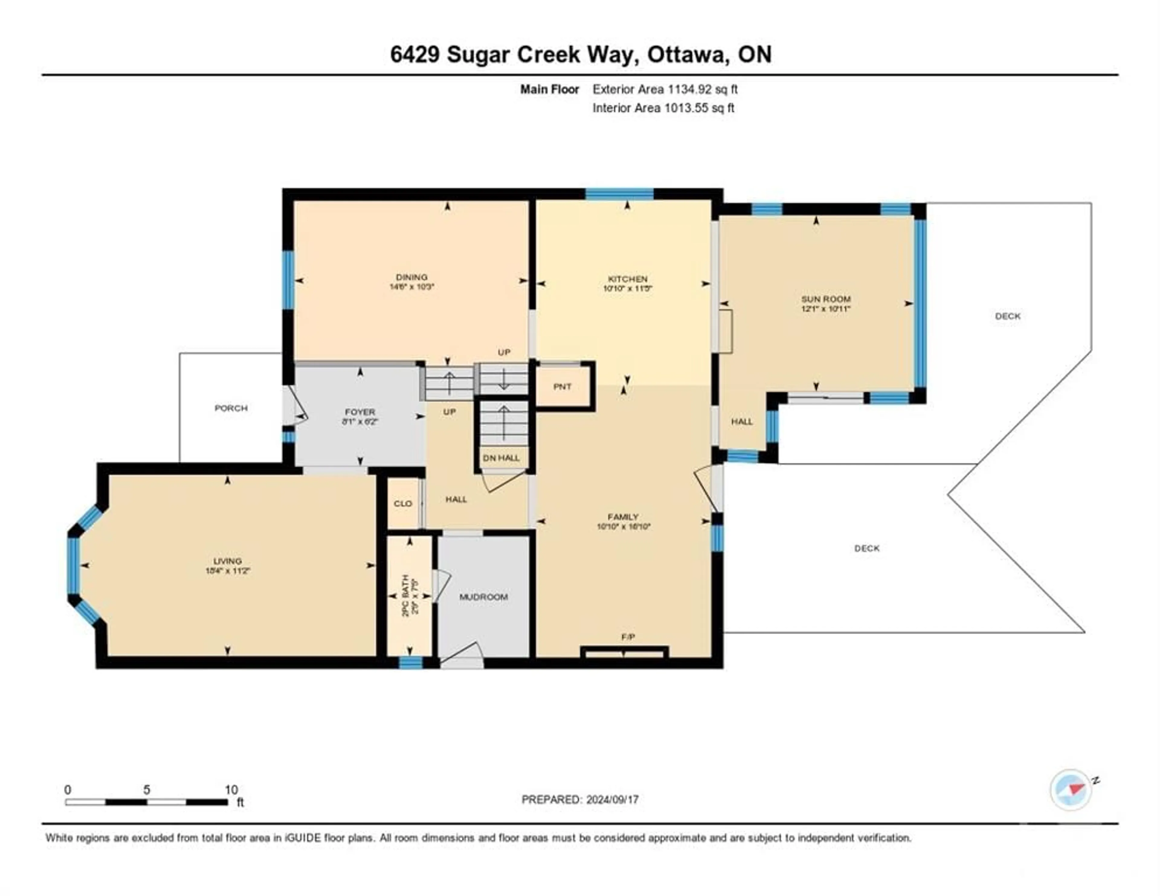 Floor plan for 6429 SUGAR CREEK Way, Ottawa Ontario K1C 1Y1