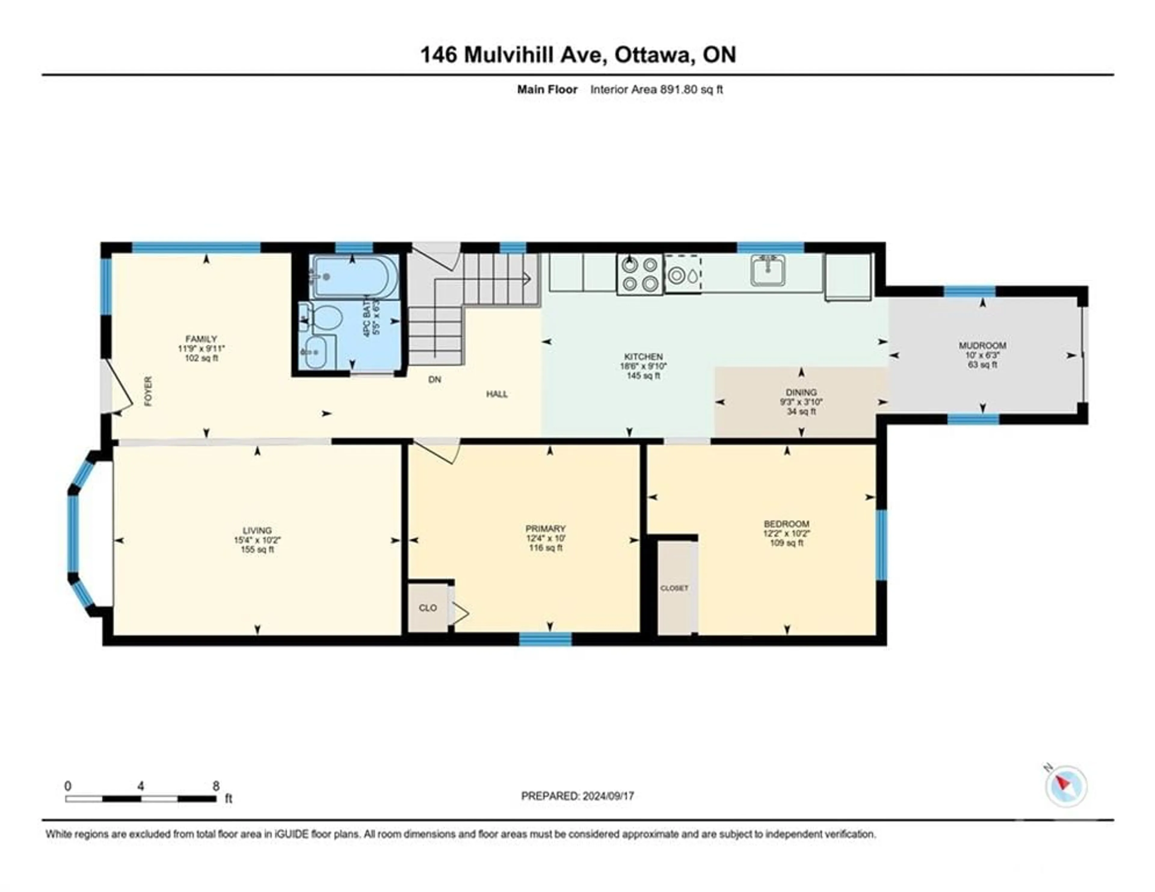 Floor plan for 146 MULVIHILL Ave, Ottawa Ontario K1Z 6Y2