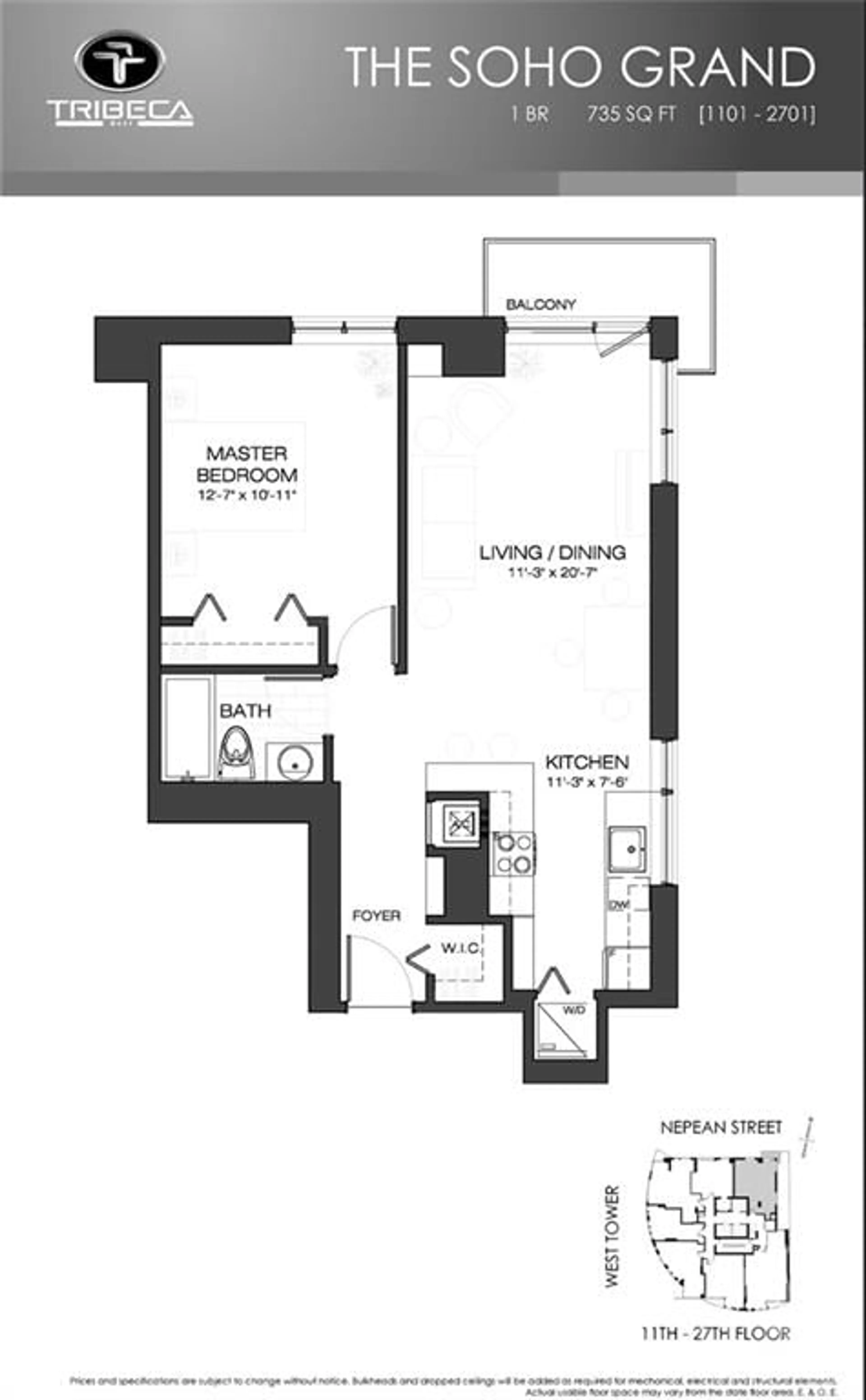 Floor plan for 40 NEPEAN St #1601, Ottawa Ontario K2P 0X5