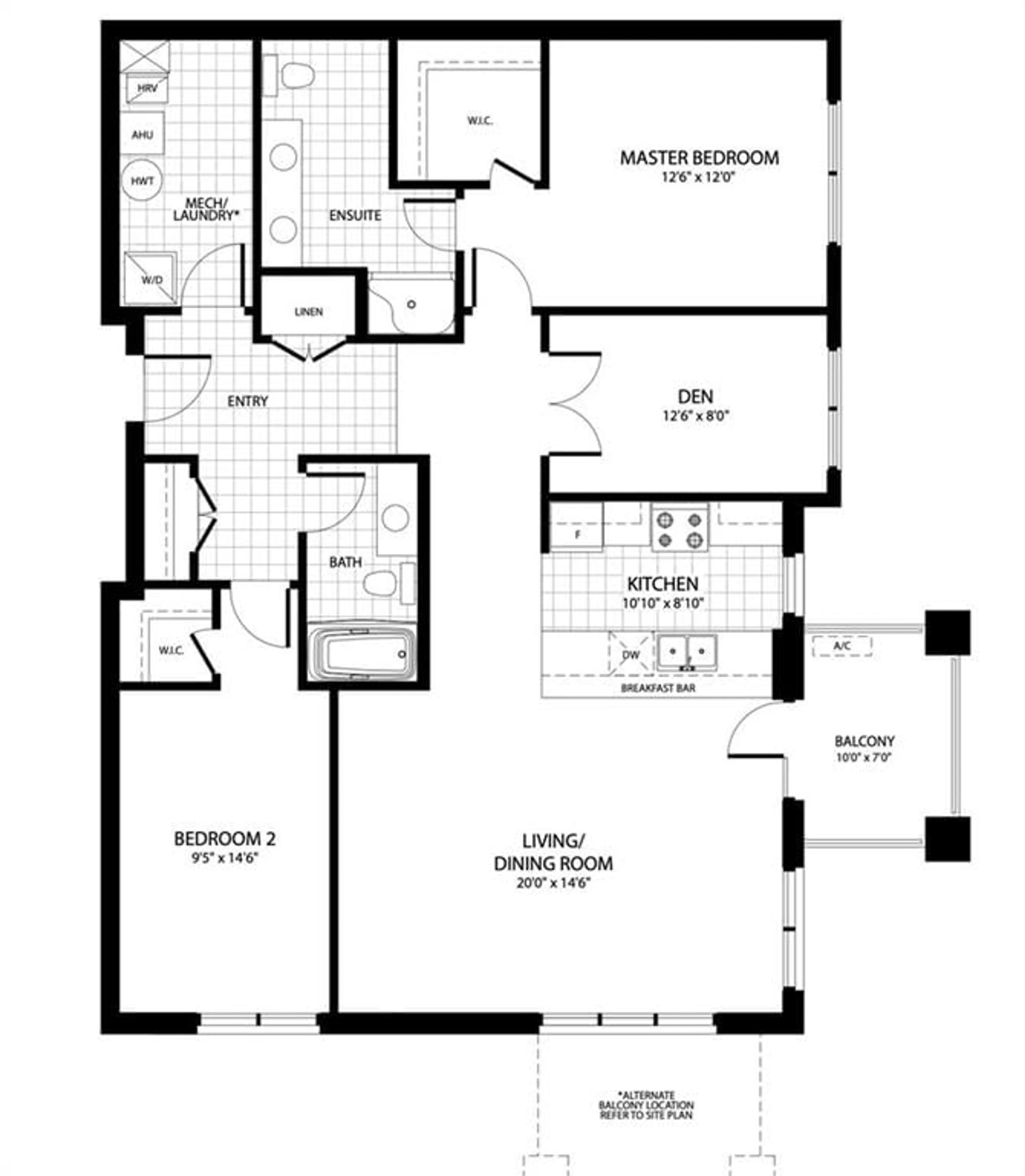 Floor plan for 700 DU RIVAGE St #204, Rockland Ontario K4K 0K4