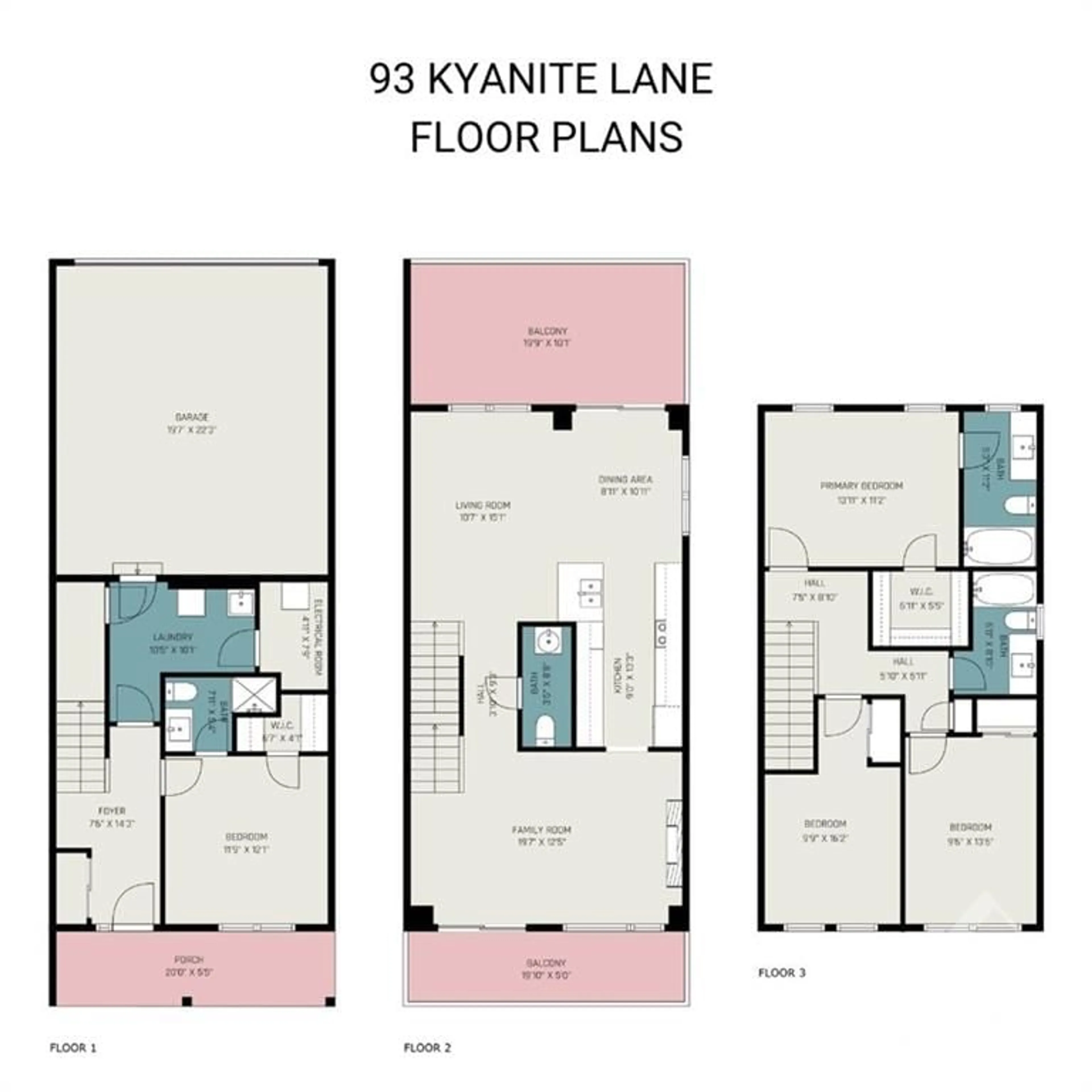 Floor plan for 93 KYANITE Lane, Ottawa Ontario K2J 7B4