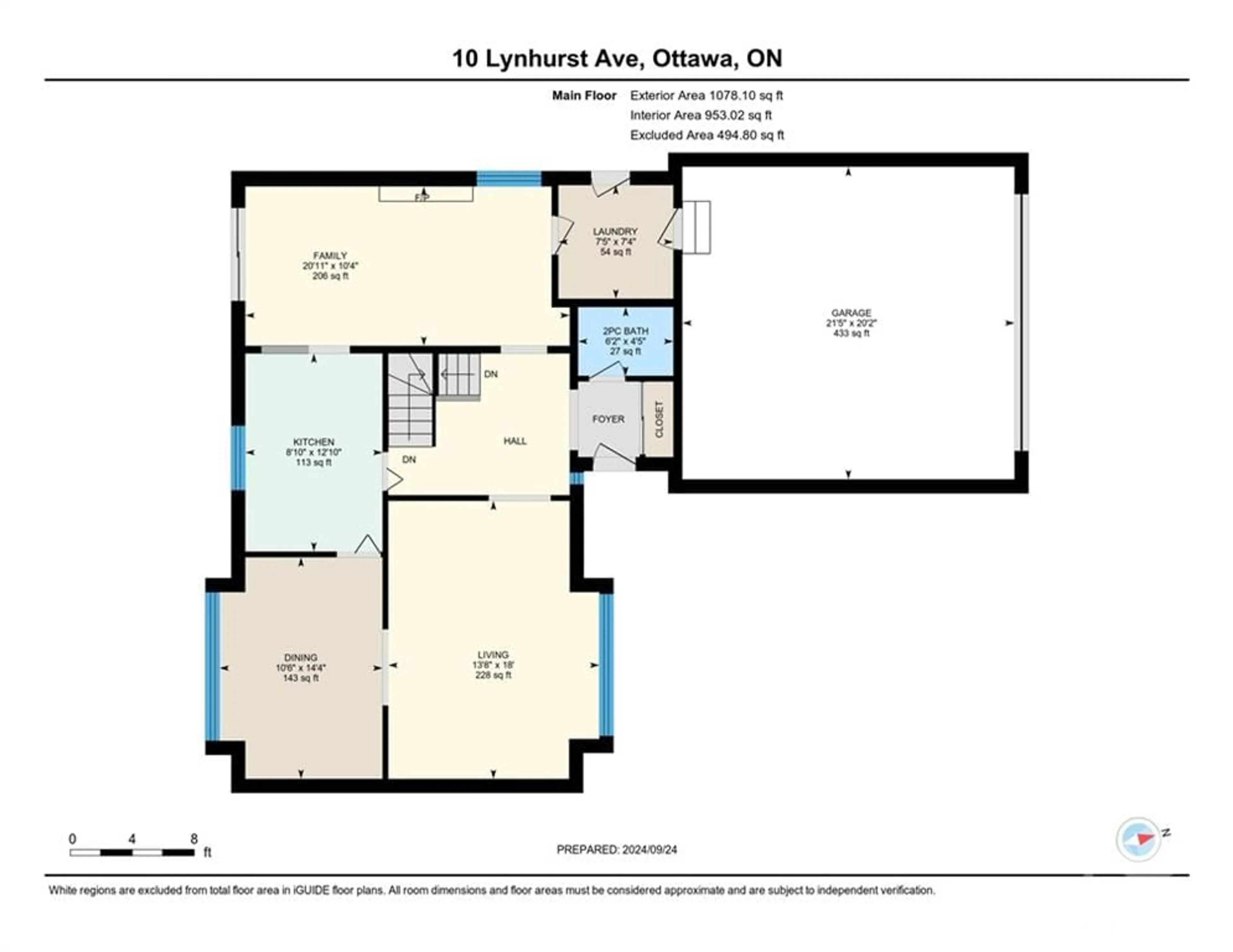 Floor plan for 10 LYNHURST Ave, Ottawa Ontario K1V 9W7