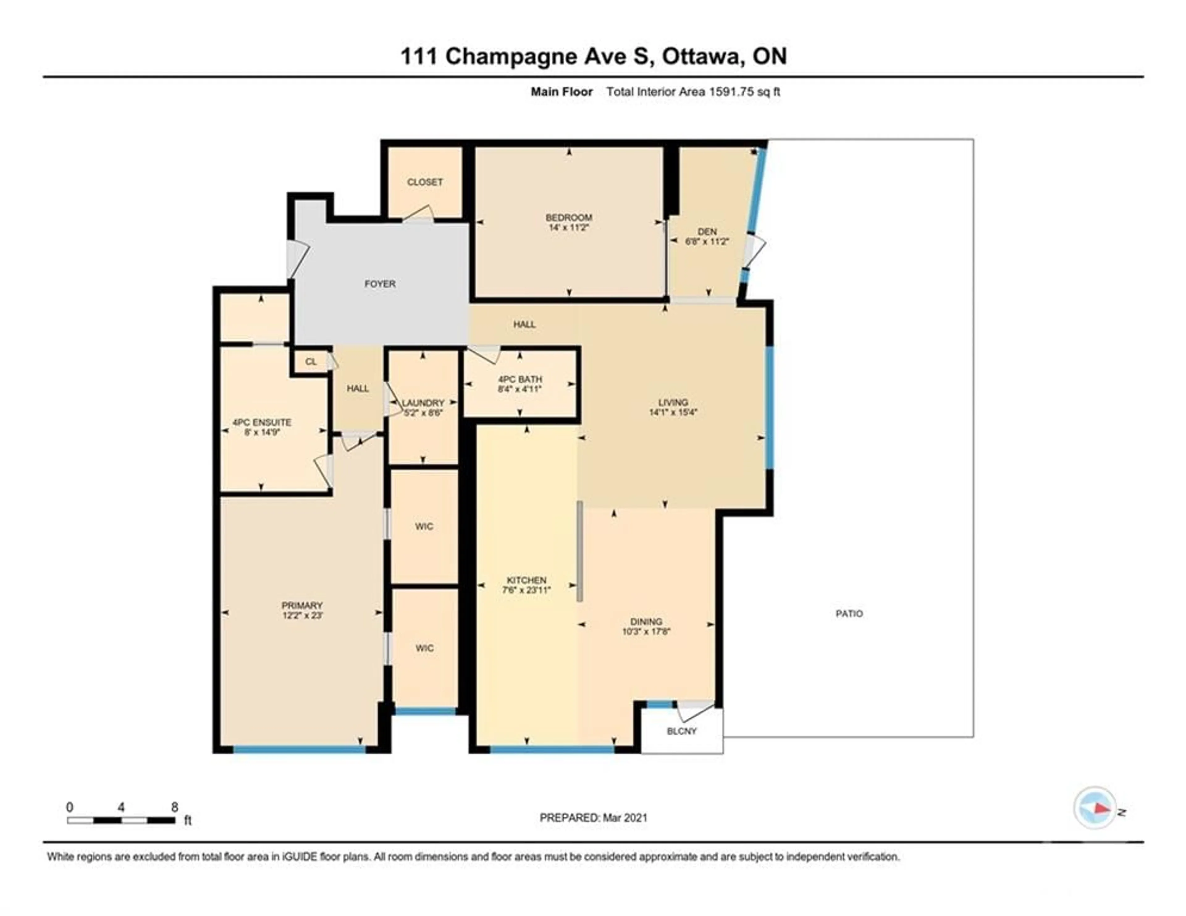 Floor plan for 111 CHAMPAGNE Ave #207, Ottawa Ontario K1S 5V3