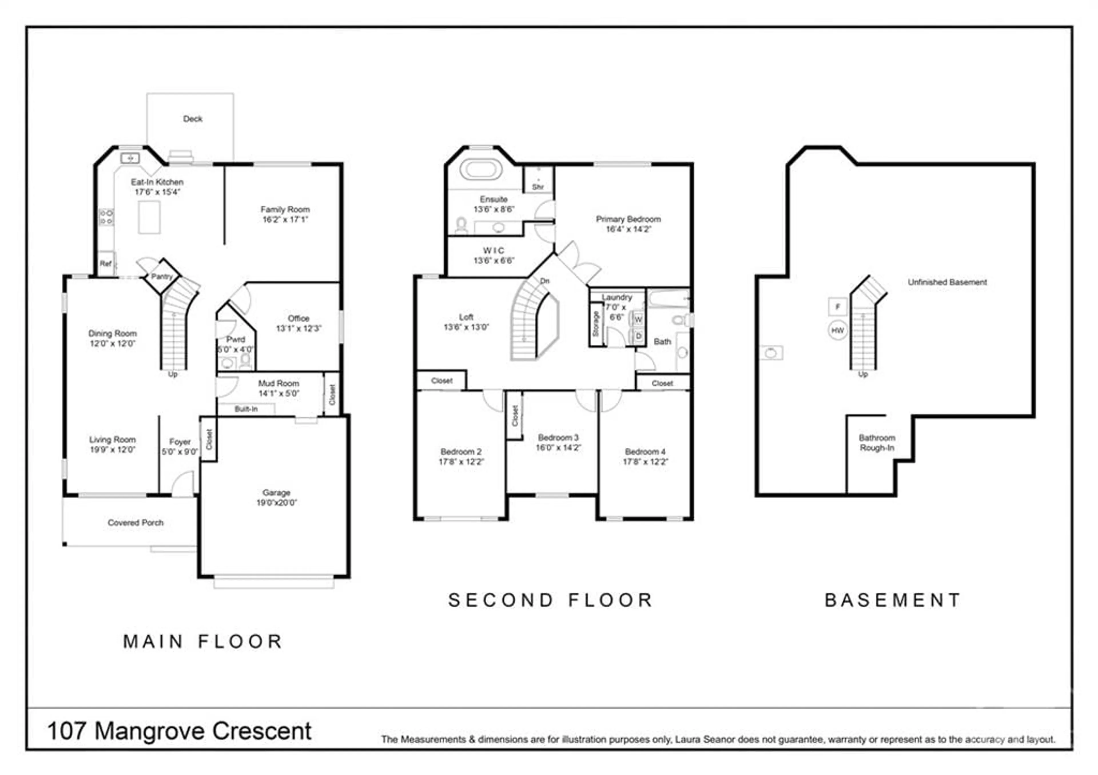 Floor plan for 107 MANGROVE Cres, Ottawa Ontario K1T 0E4