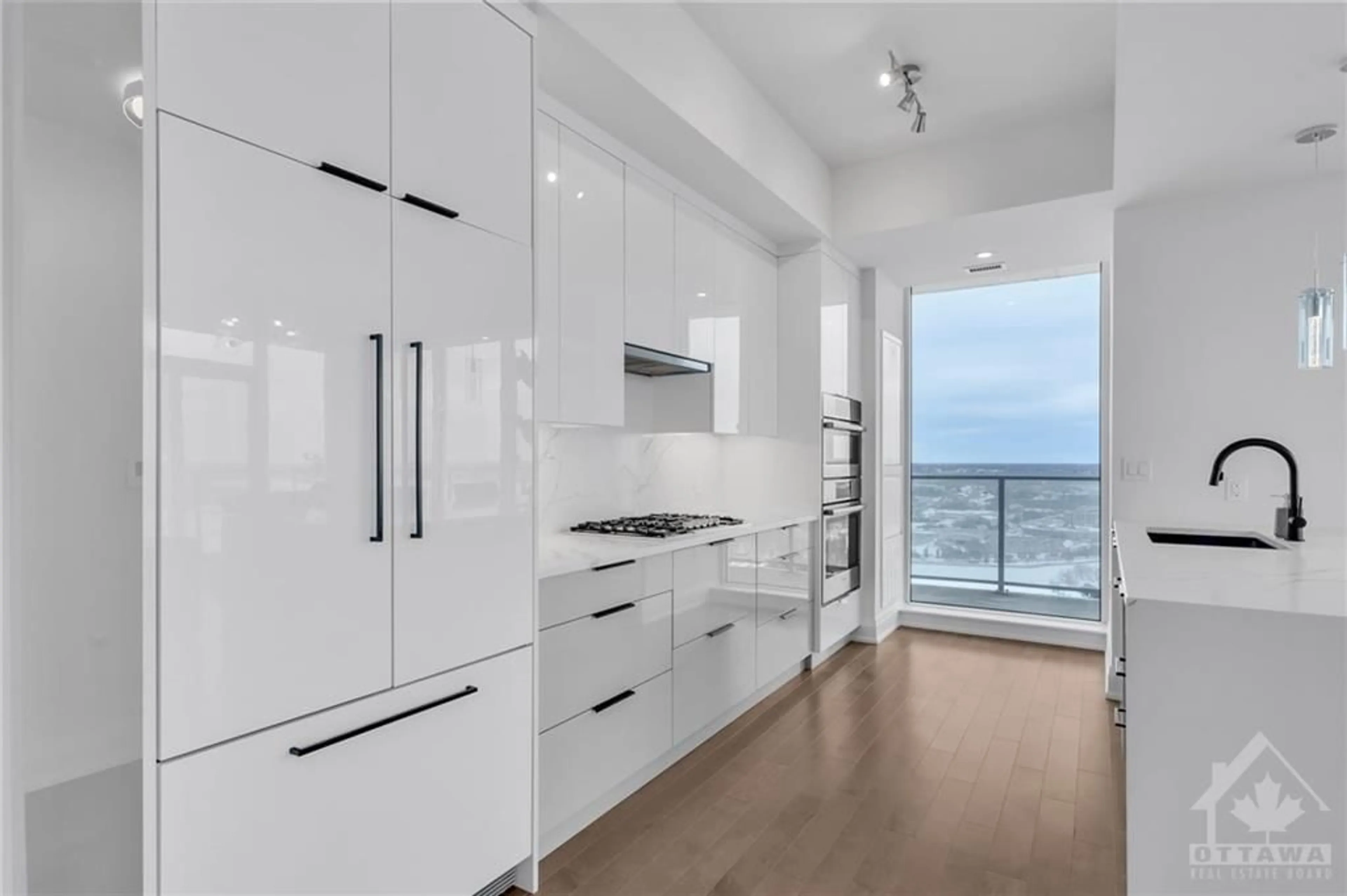 Contemporary kitchen, wood floors for 805 CARLING Ave #4301, Ottawa Ontario K1S 5W9