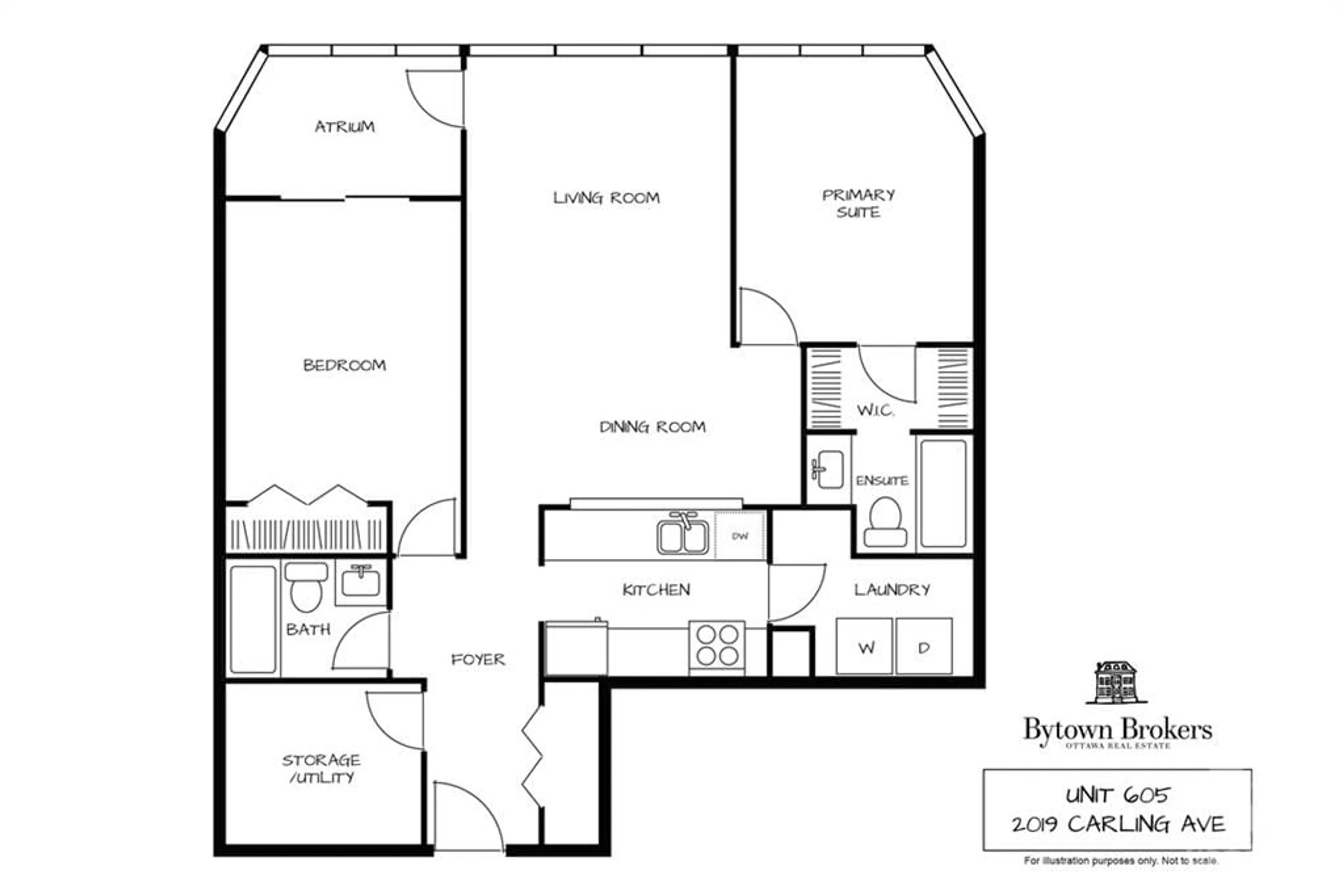 Floor plan for 2019 CARLING Ave #605, Ottawa Ontario K2A 4A2